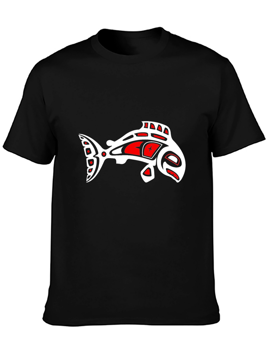 Artistic Fish Graphic Tee - Black
