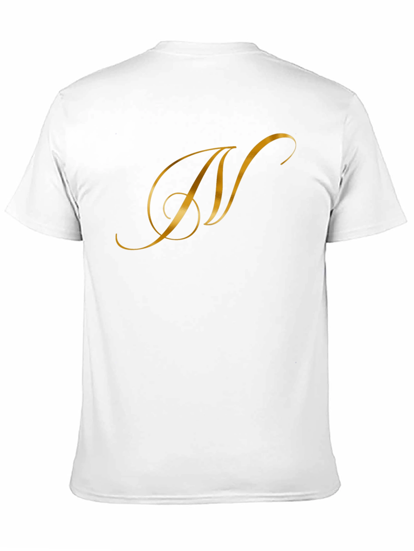 Elegant Gold Letter T-Shirt - Stylish Black Tee