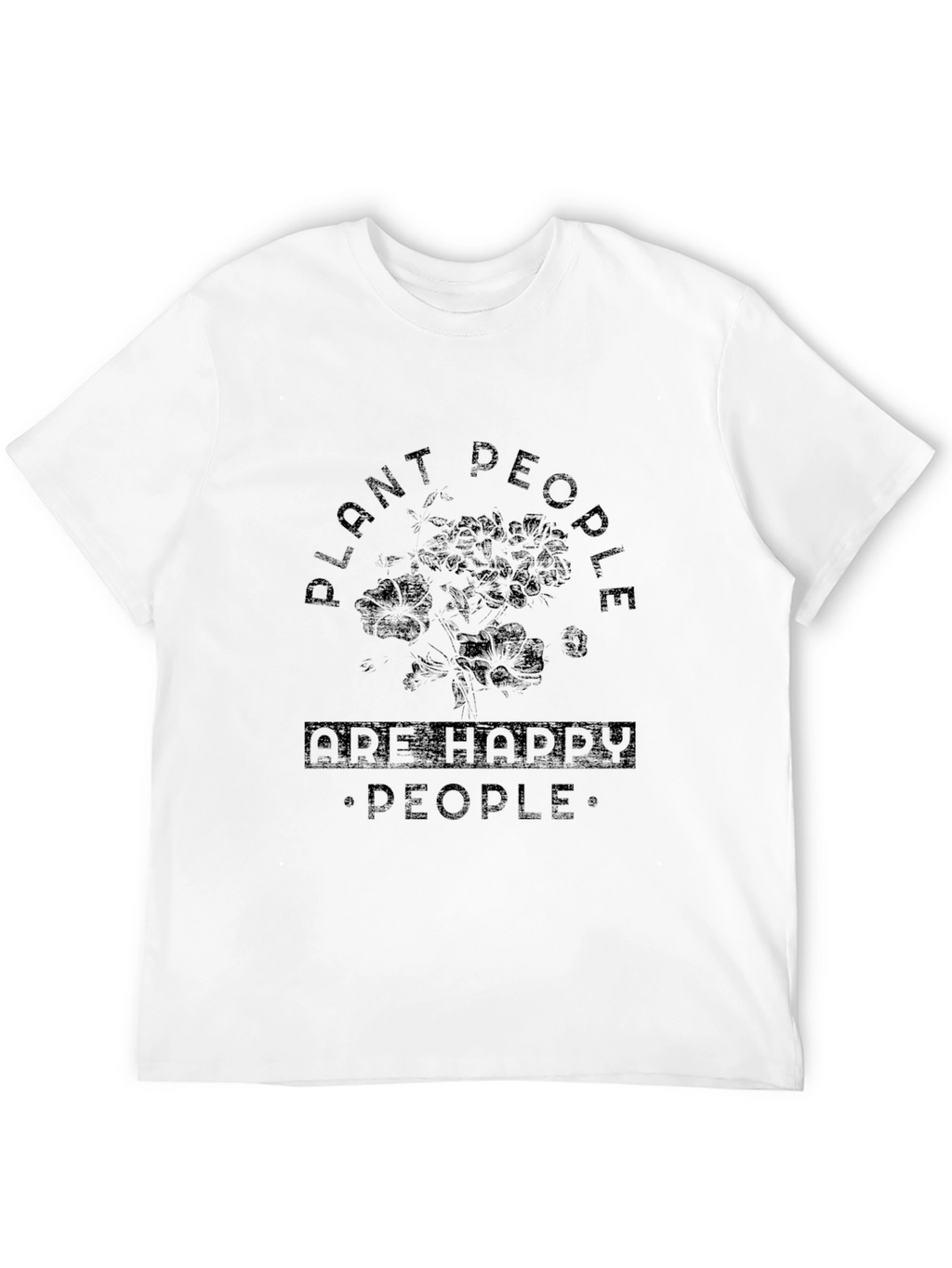 Plant People Happy People Black Graphic T-Shirt
