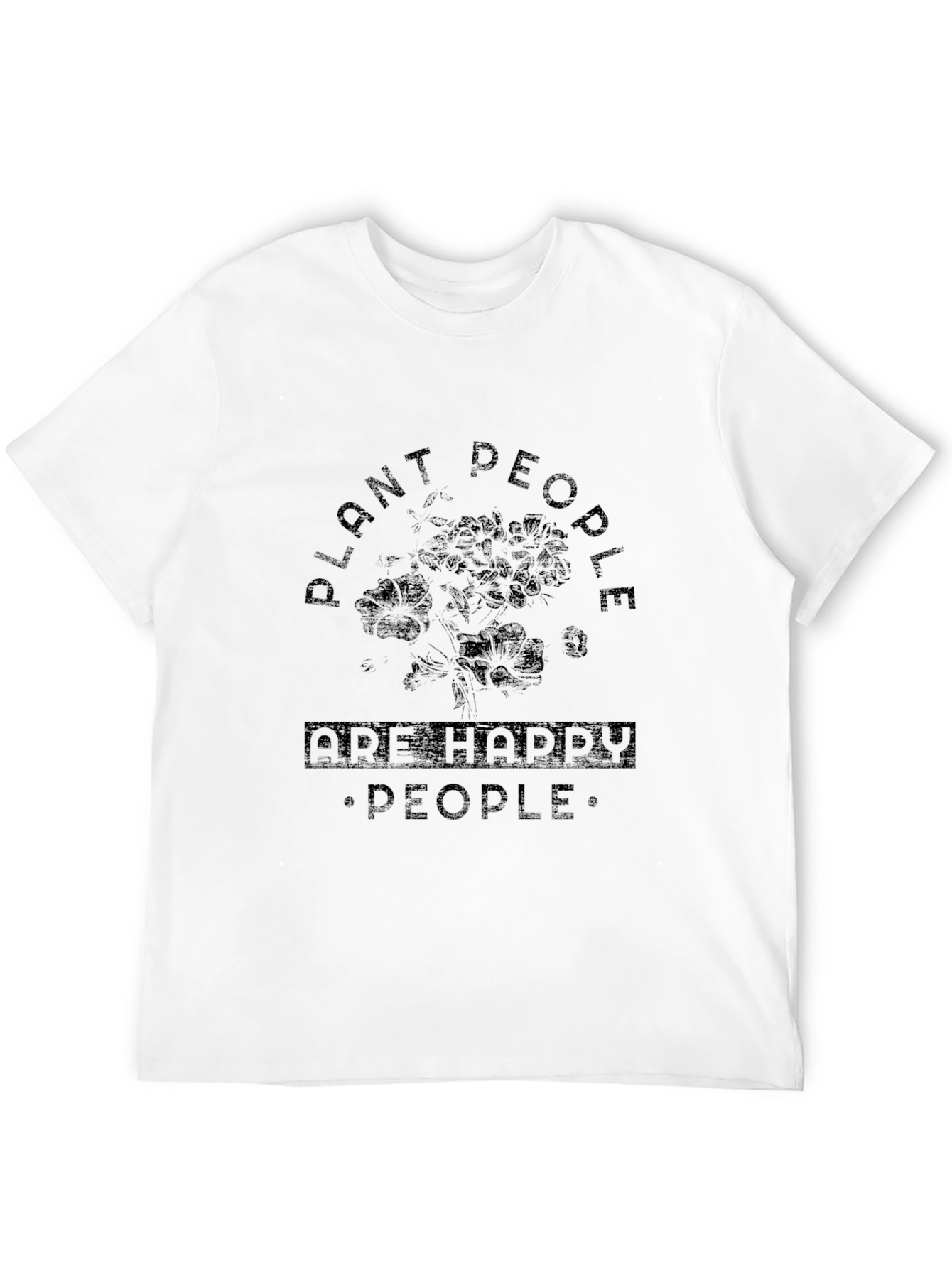 Plant People Happy People Black Graphic T-Shirt