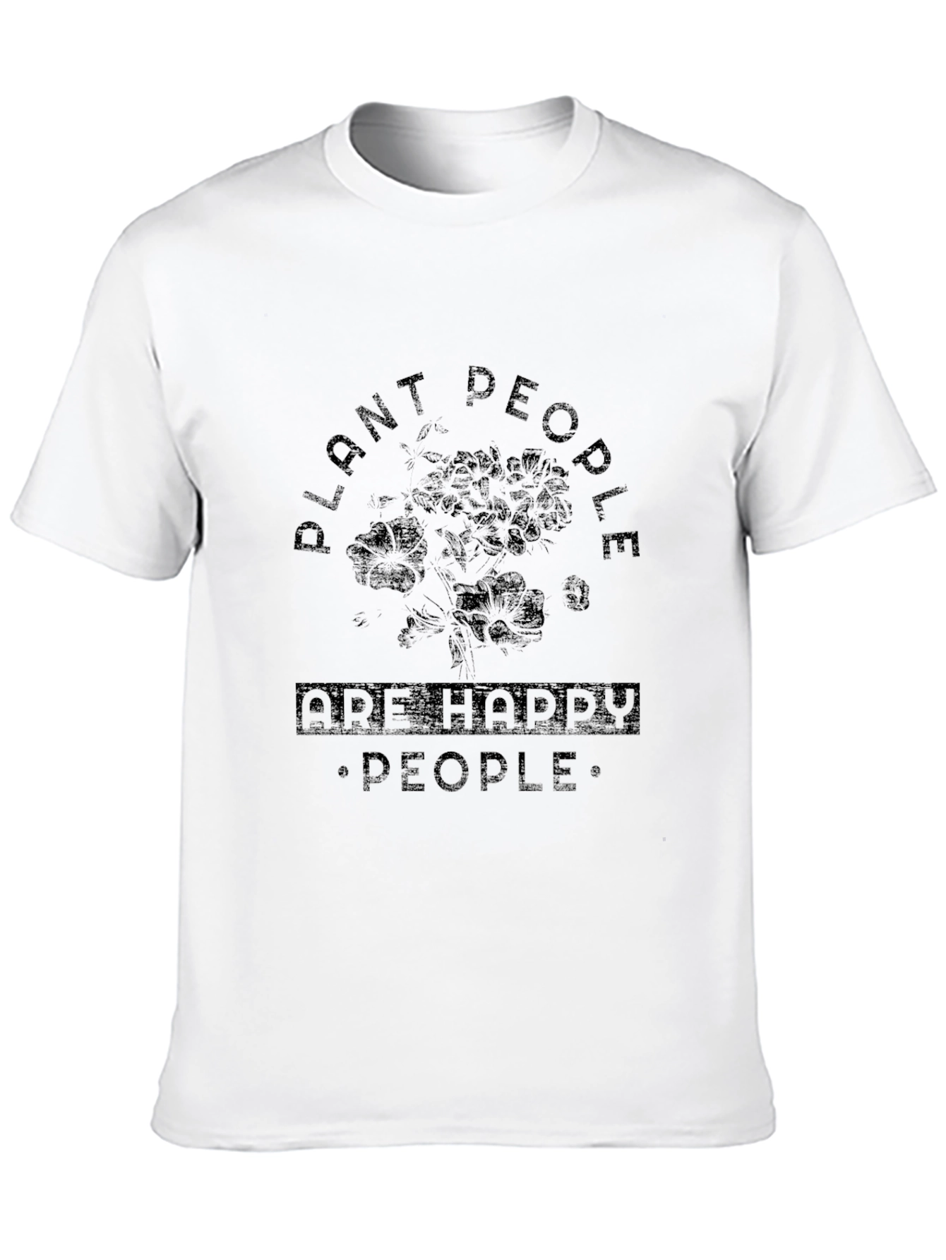 Plant People Happy People Black Graphic T-Shirt