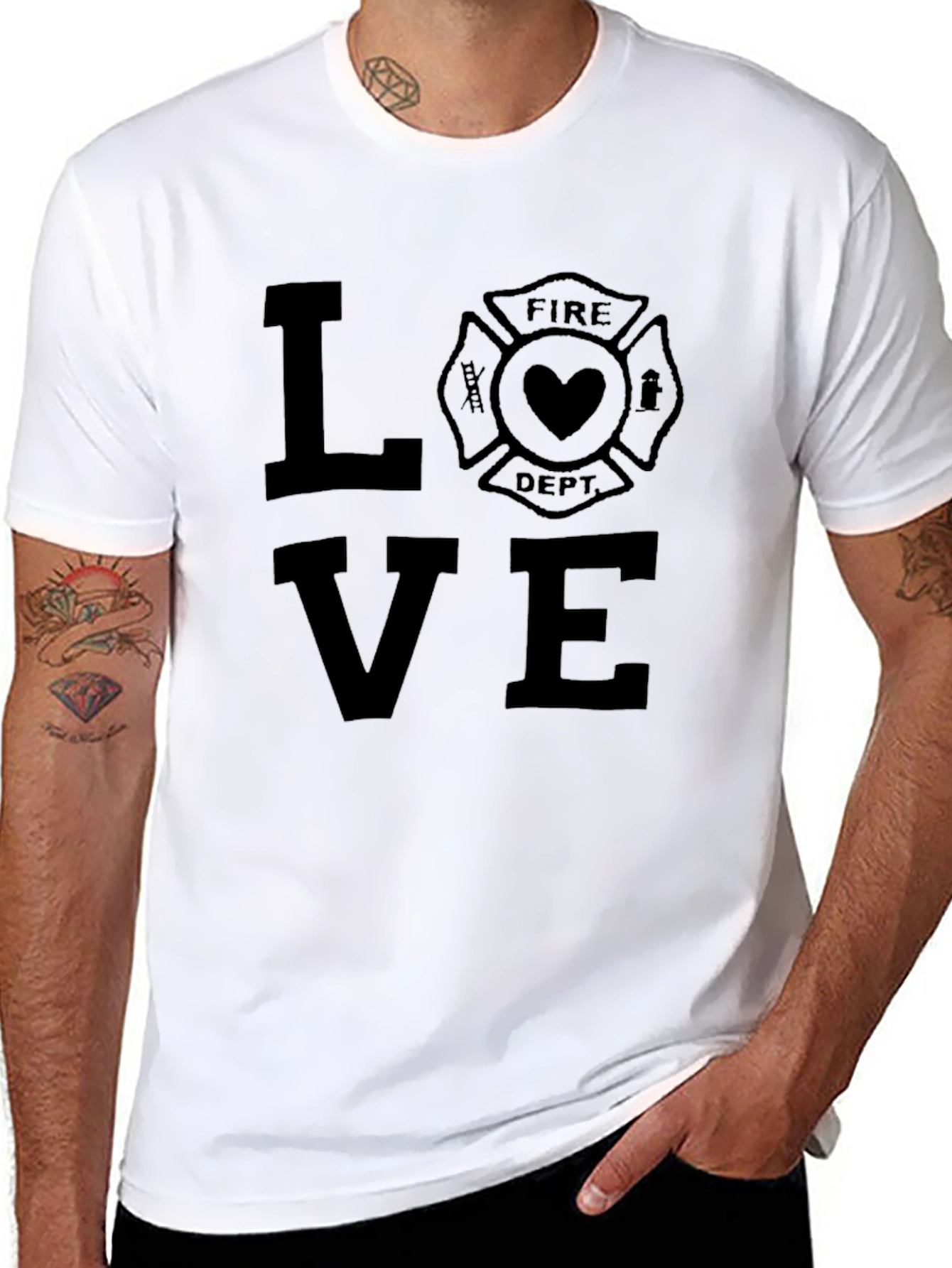 Fire Dept LOVE T-Shirt - Black Tee