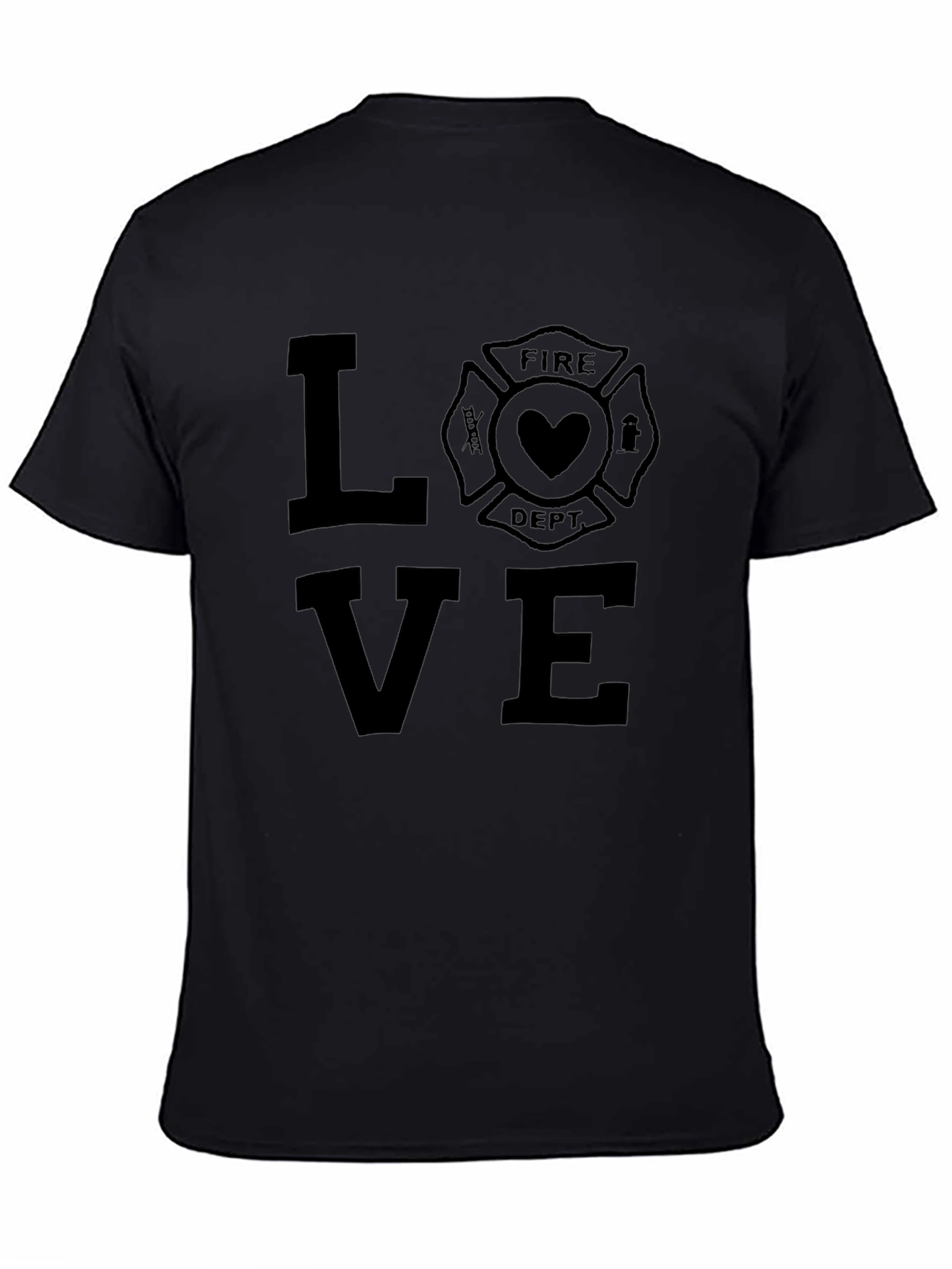 Fire Dept LOVE T-Shirt - Black Tee