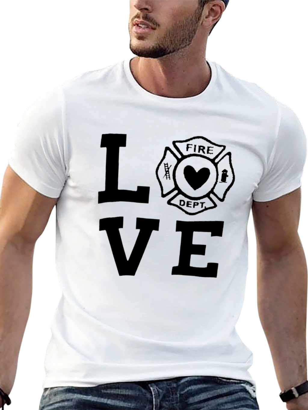 Fire Dept LOVE T-Shirt - Black Tee