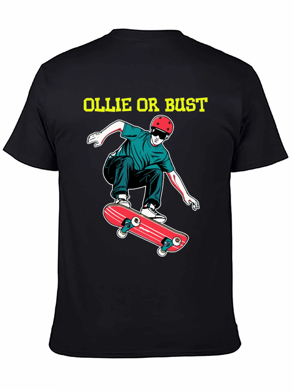 Ollie or Bust Skateboard T-Shirt - Black