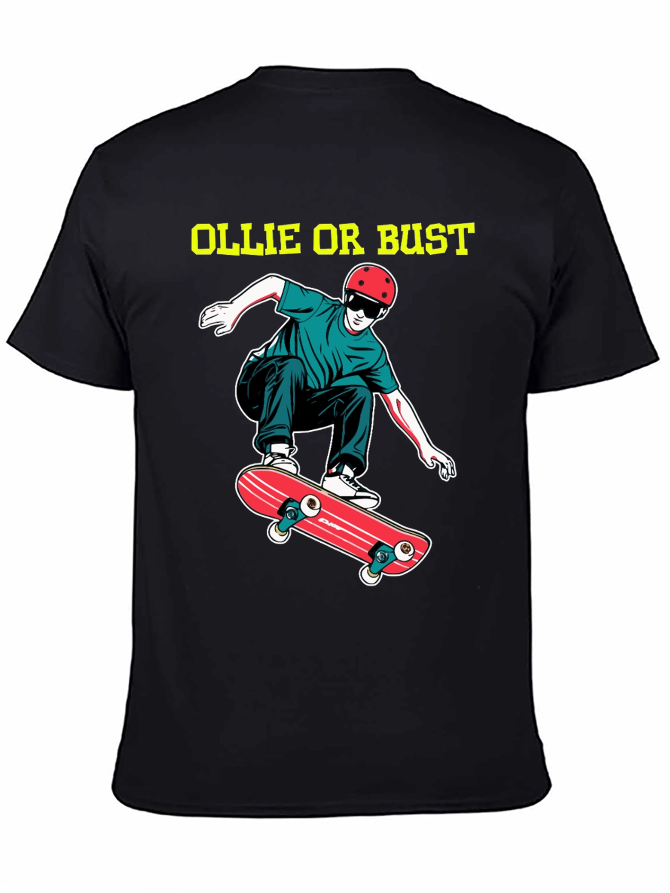Ollie or Bust Skateboard T-Shirt - Black