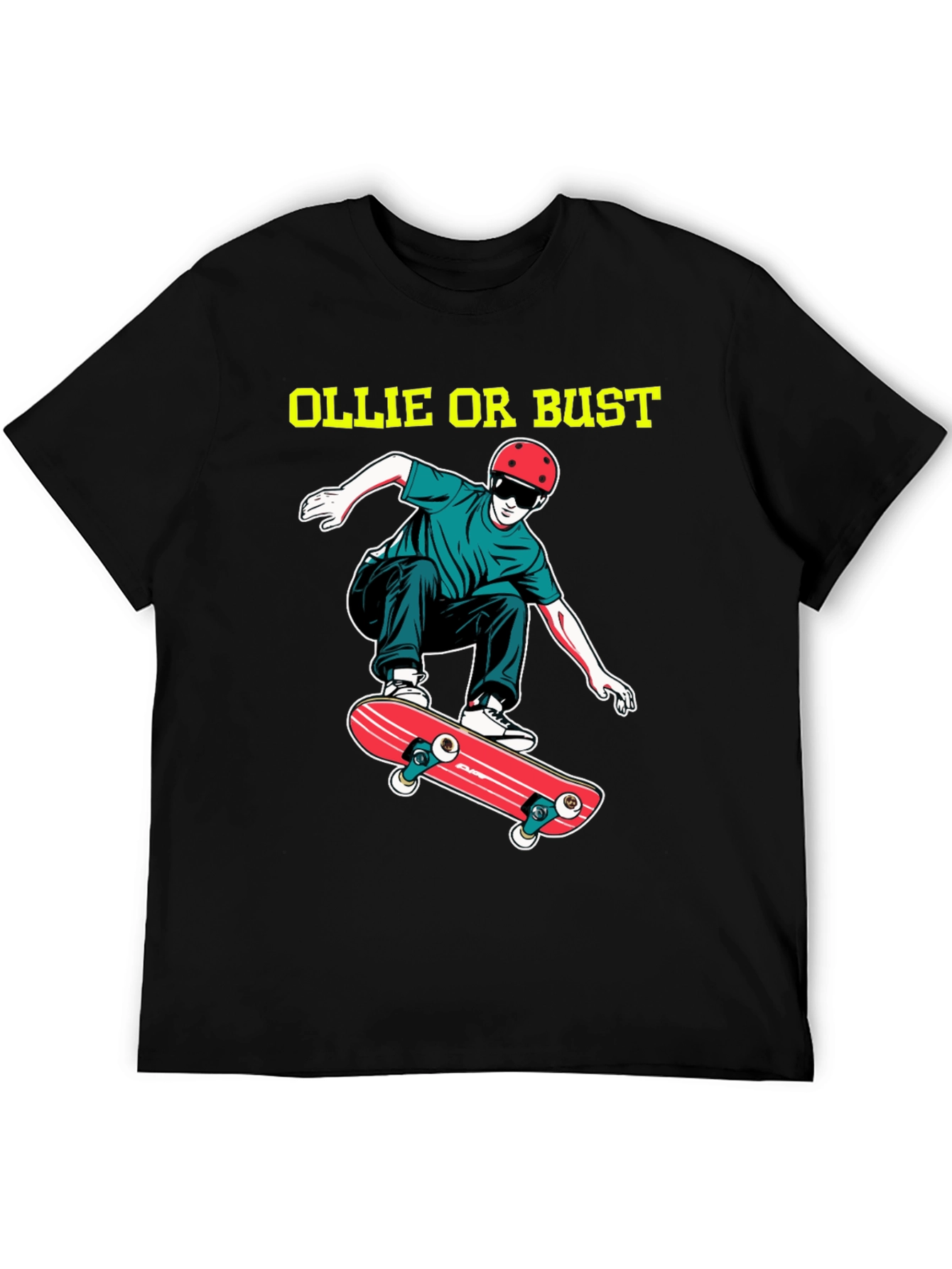 Ollie or Bust Skateboard T-Shirt - Black