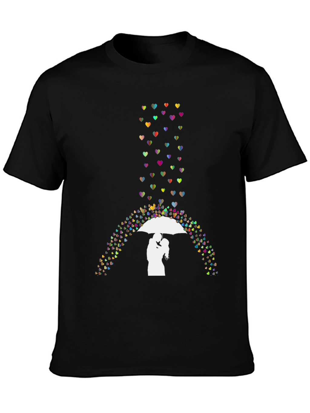 Love Shower T-Shirt - Romantic Couple Umbrella Design