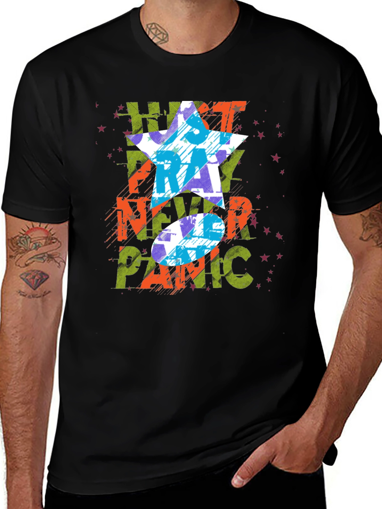 Just Pray Never Panic Graphic Tee