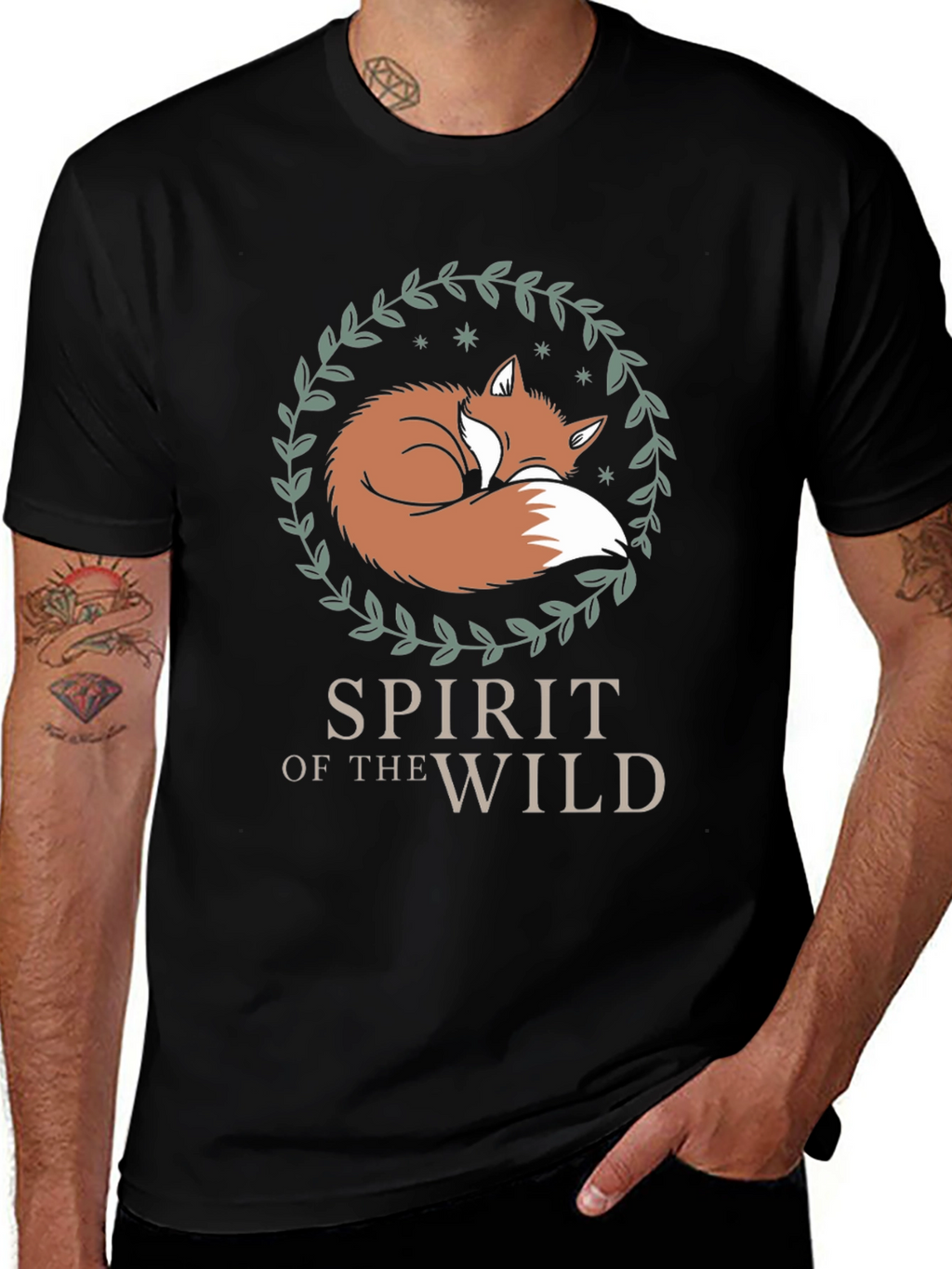 Spirit of the Wild Fox Graphic Tee - Black