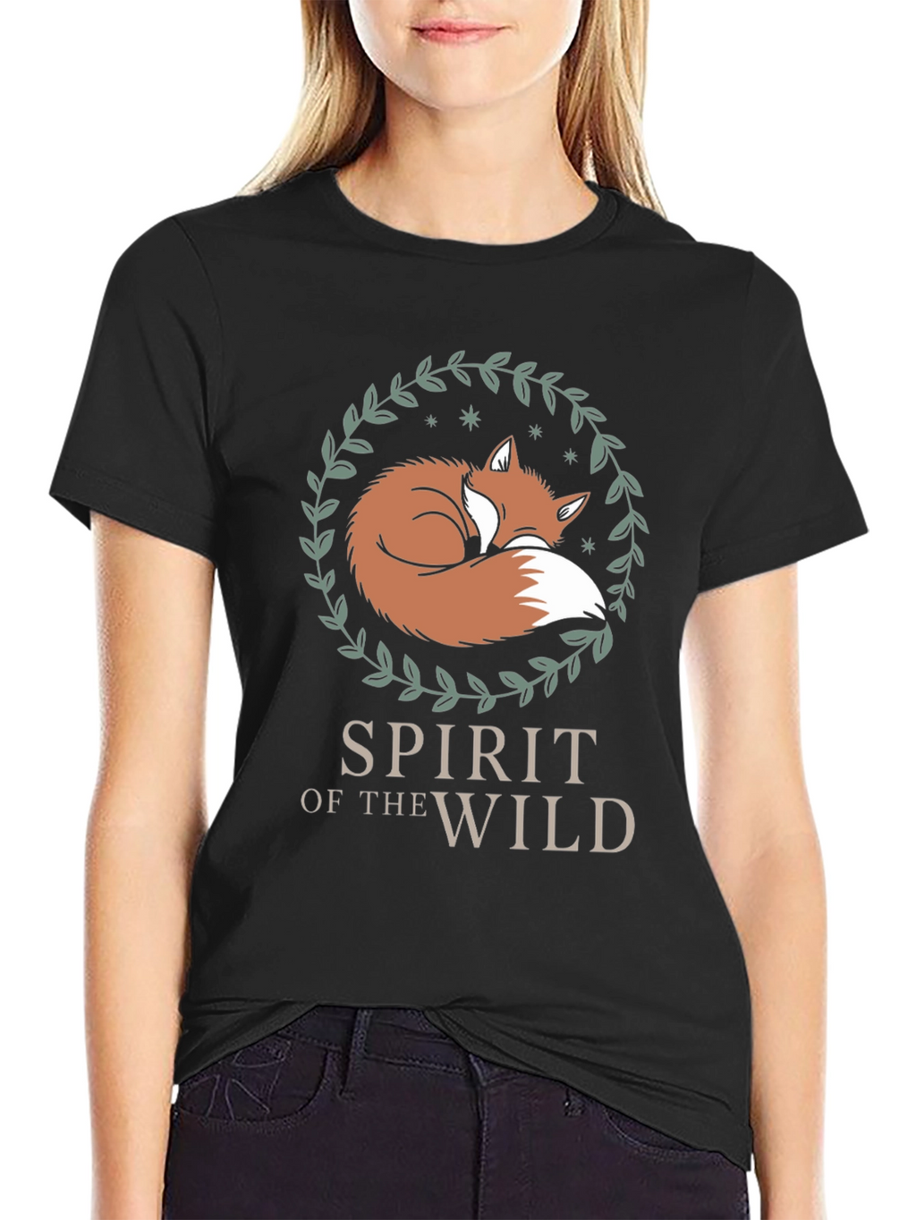 Spirit of the Wild Fox Graphic Tee - Black