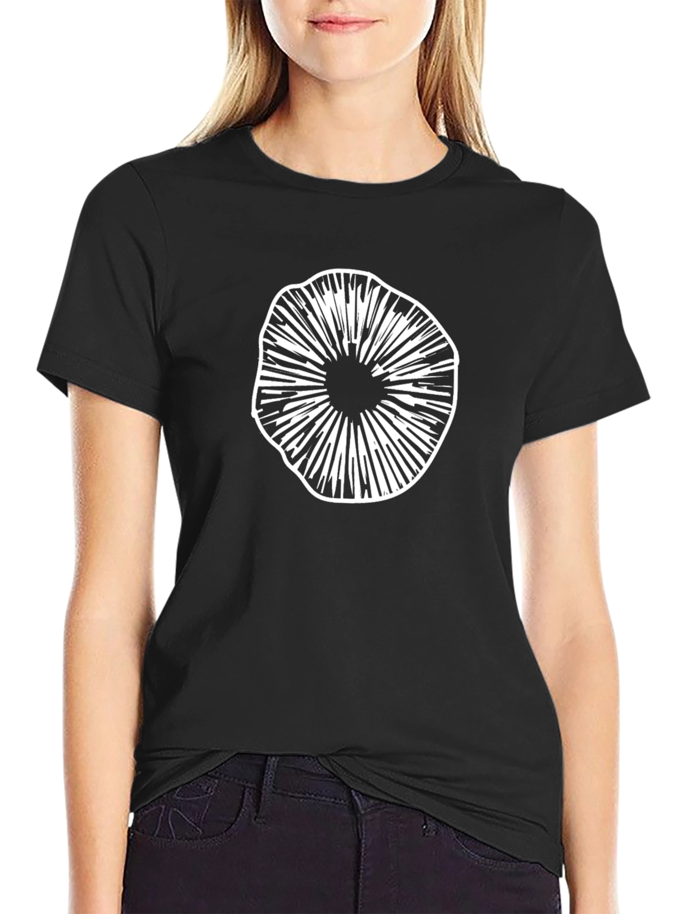 Abstract Graphic Tee - Modern Black Cotton Shirt