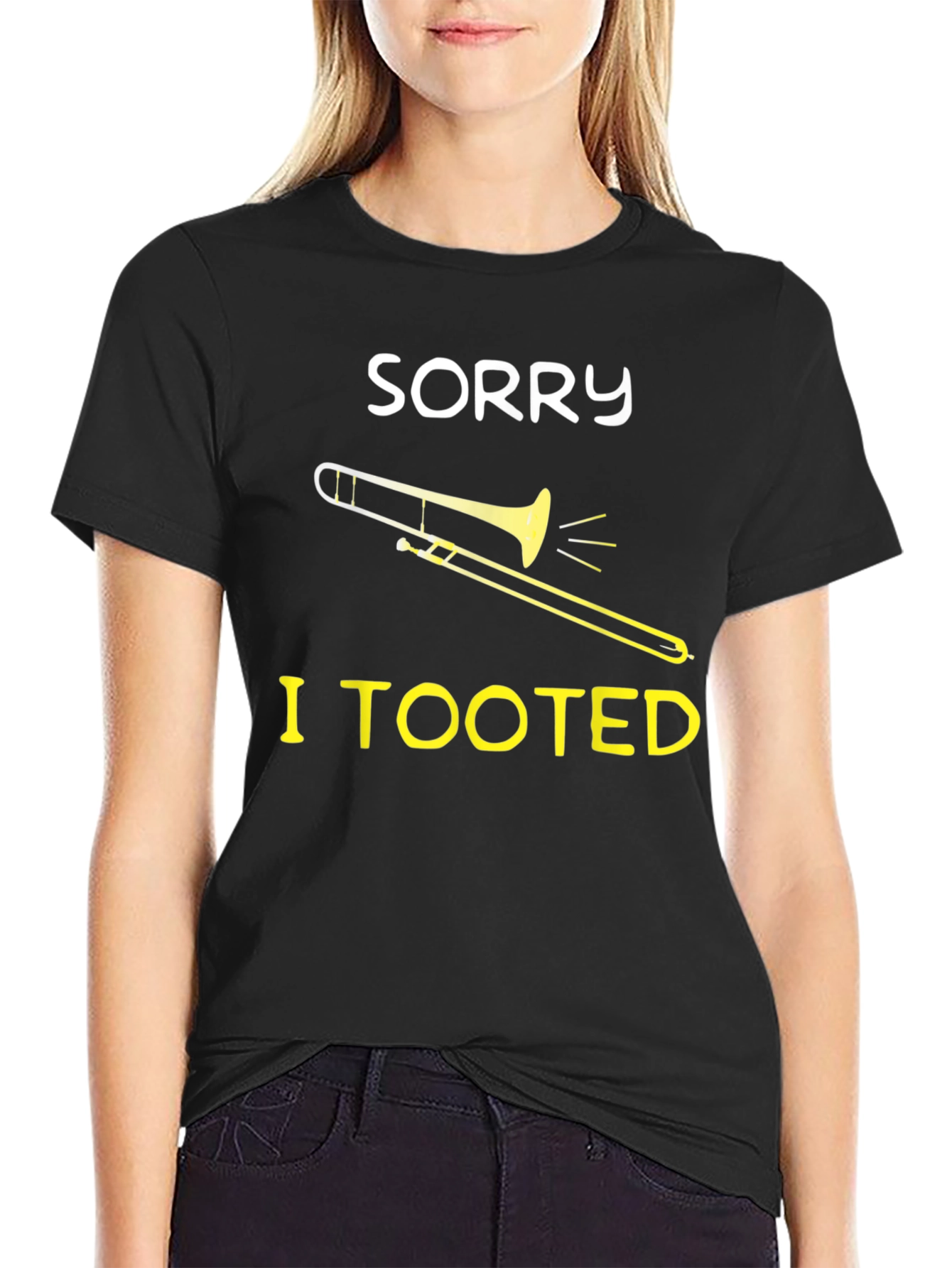 Sorry I Tooted Trombone Graphic Tee - Funny Music Shirt