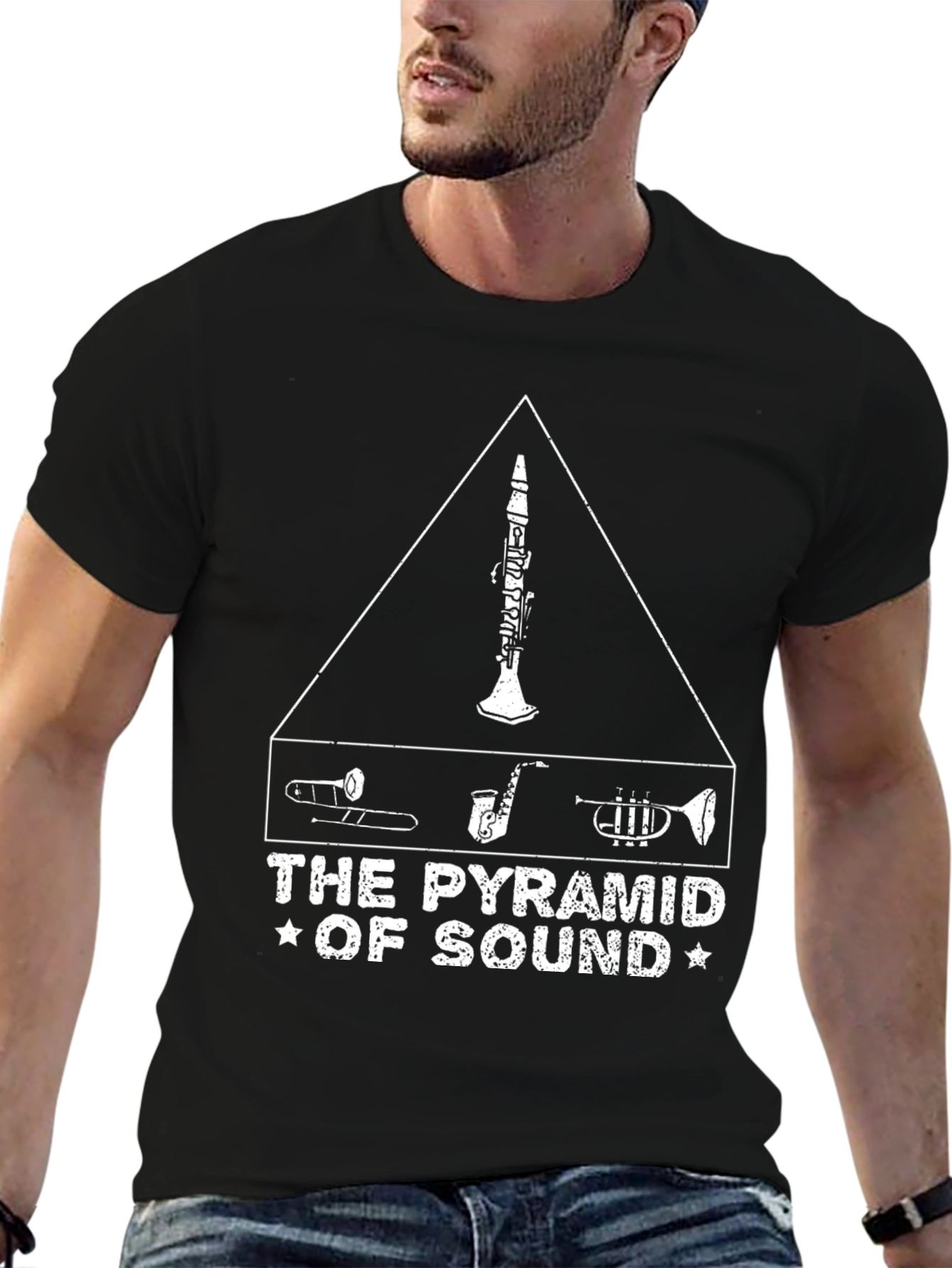 Pyramid of Sound Unisex Black T-Shirt Music Lover