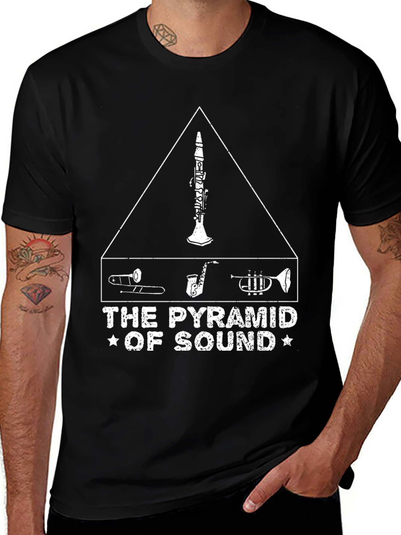 Pyramid of Sound Unisex Black T-Shirt Music Lover