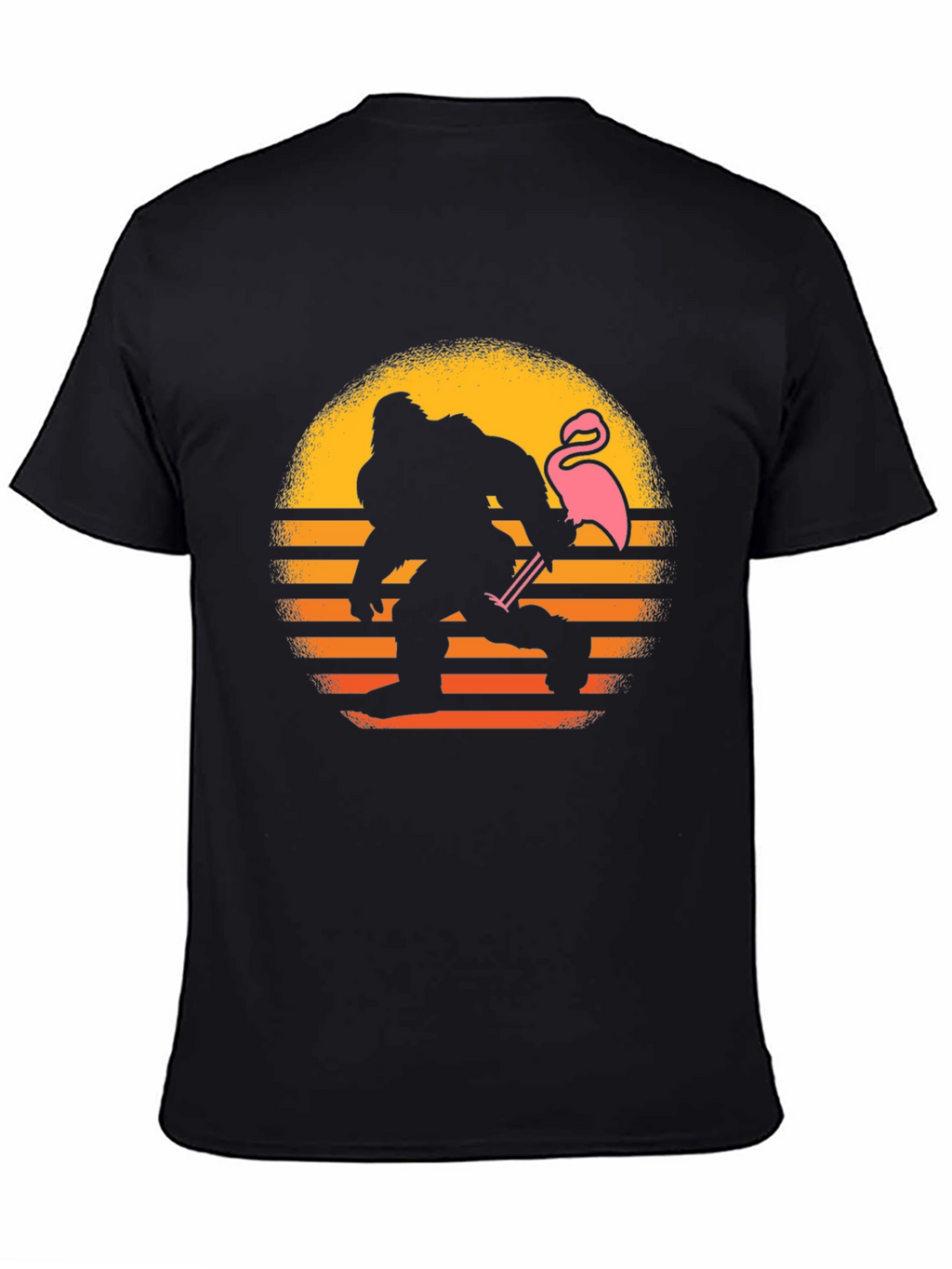 Bigfoot & Flamingo Sunset Graphic T-Shirt