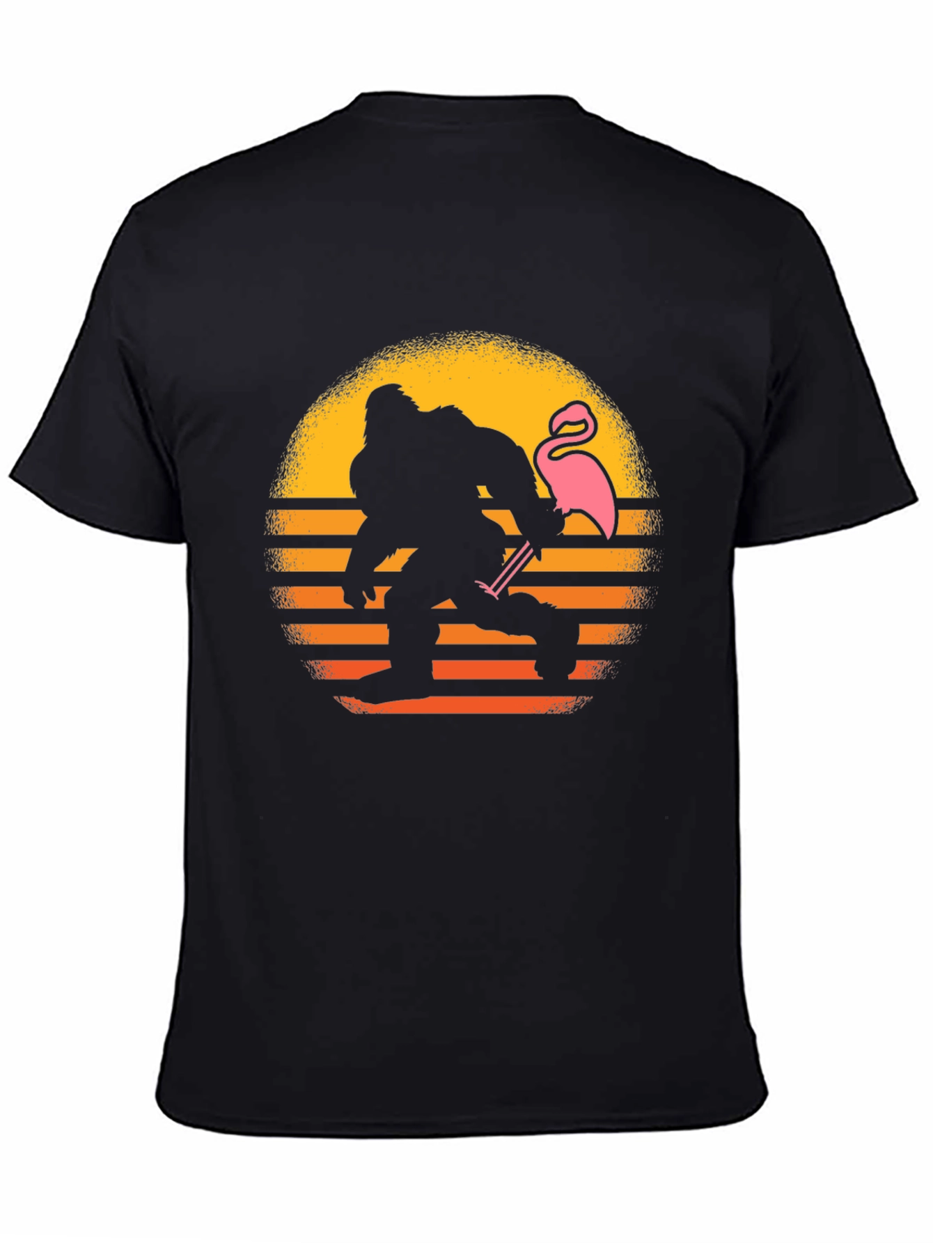 Bigfoot & Flamingo Sunset Graphic T-Shirt