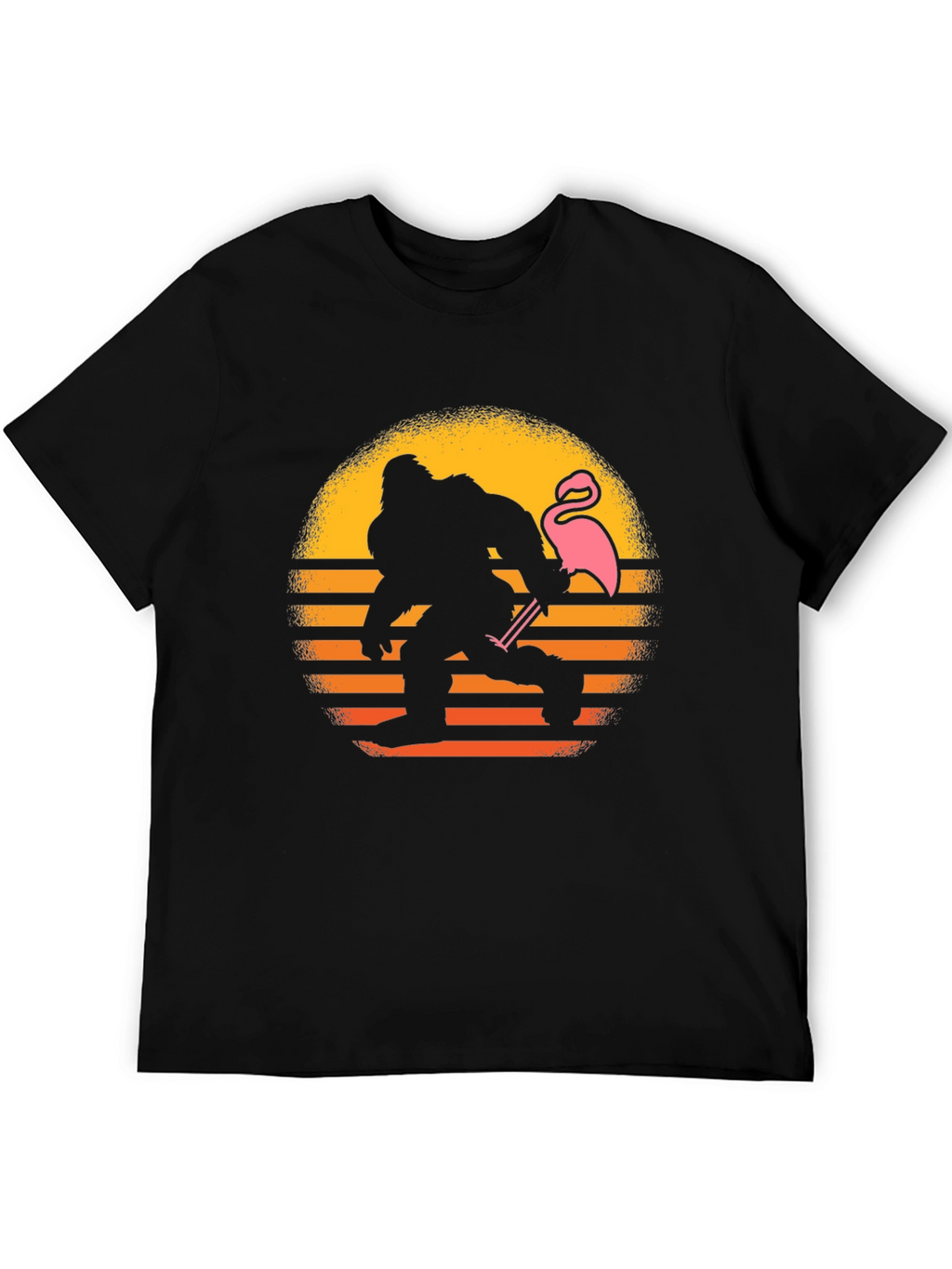 Bigfoot & Flamingo Sunset Graphic T-Shirt