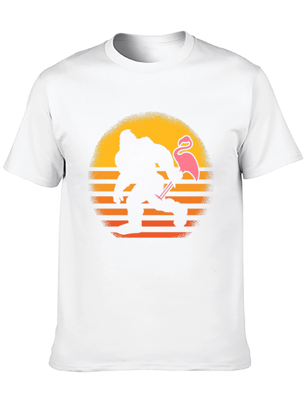 Bigfoot & Flamingo Sunset Graphic T-Shirt