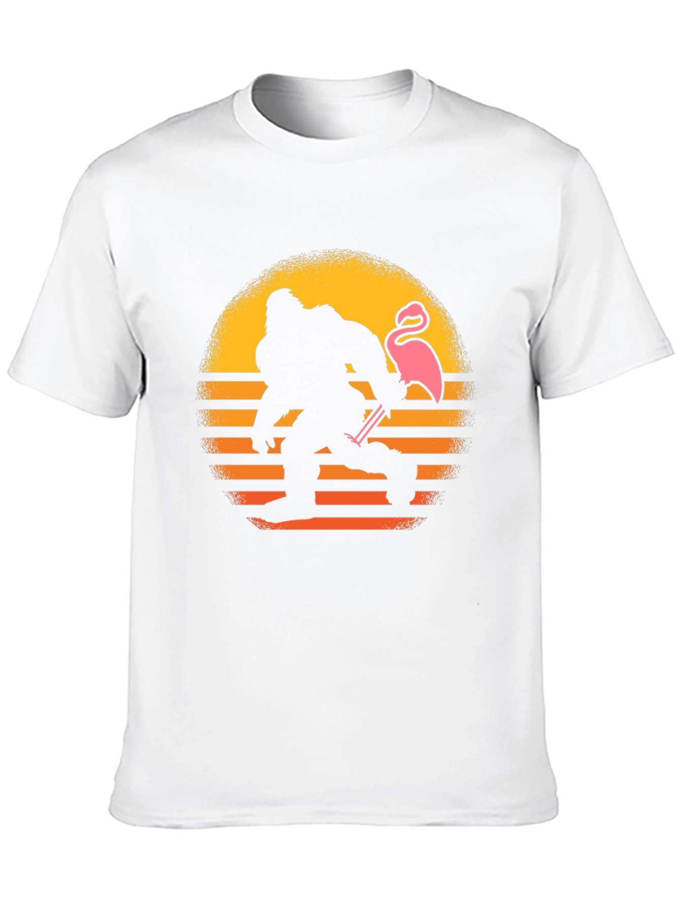 Bigfoot & Flamingo Sunset Graphic T-Shirt