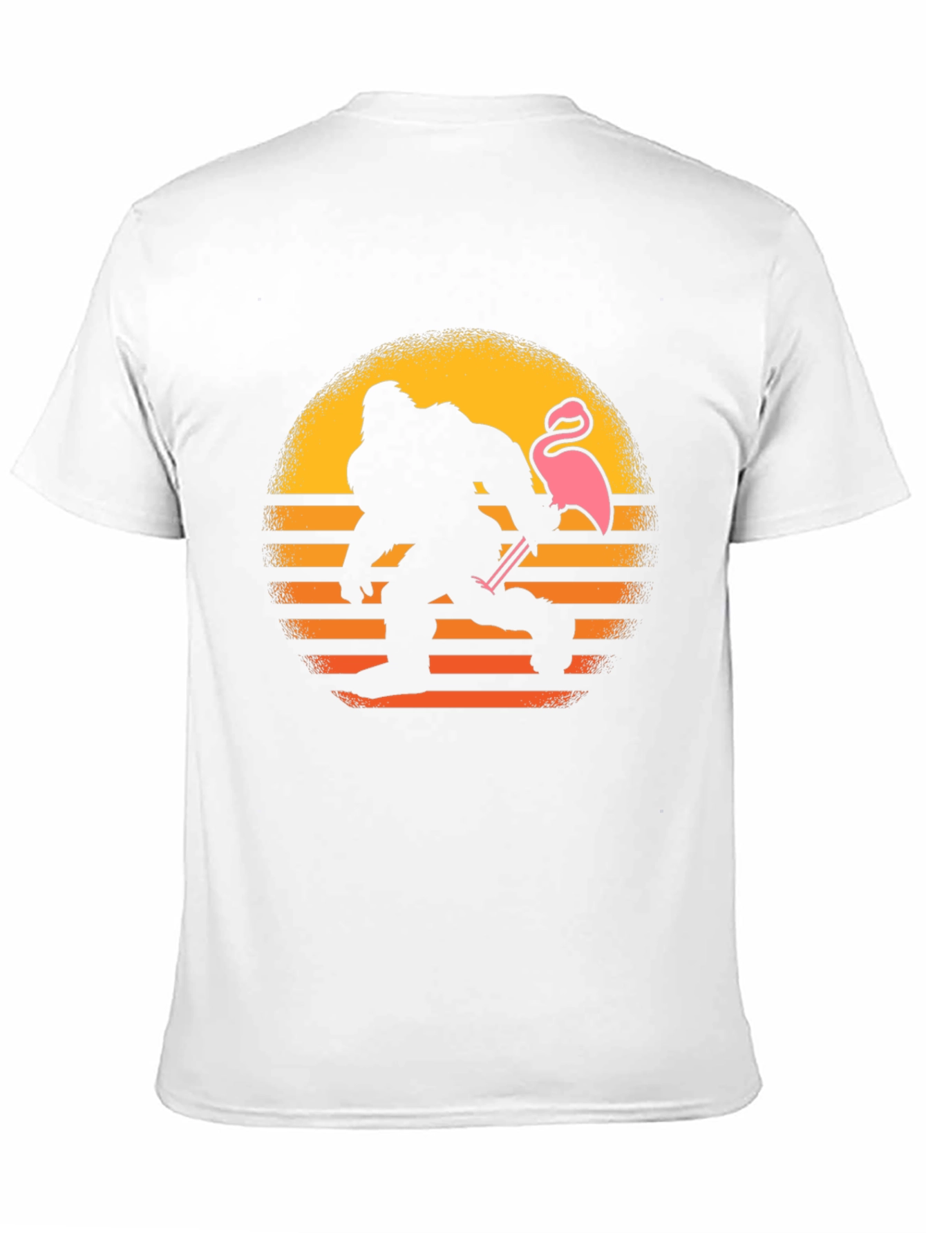 Bigfoot & Flamingo Sunset Graphic T-Shirt