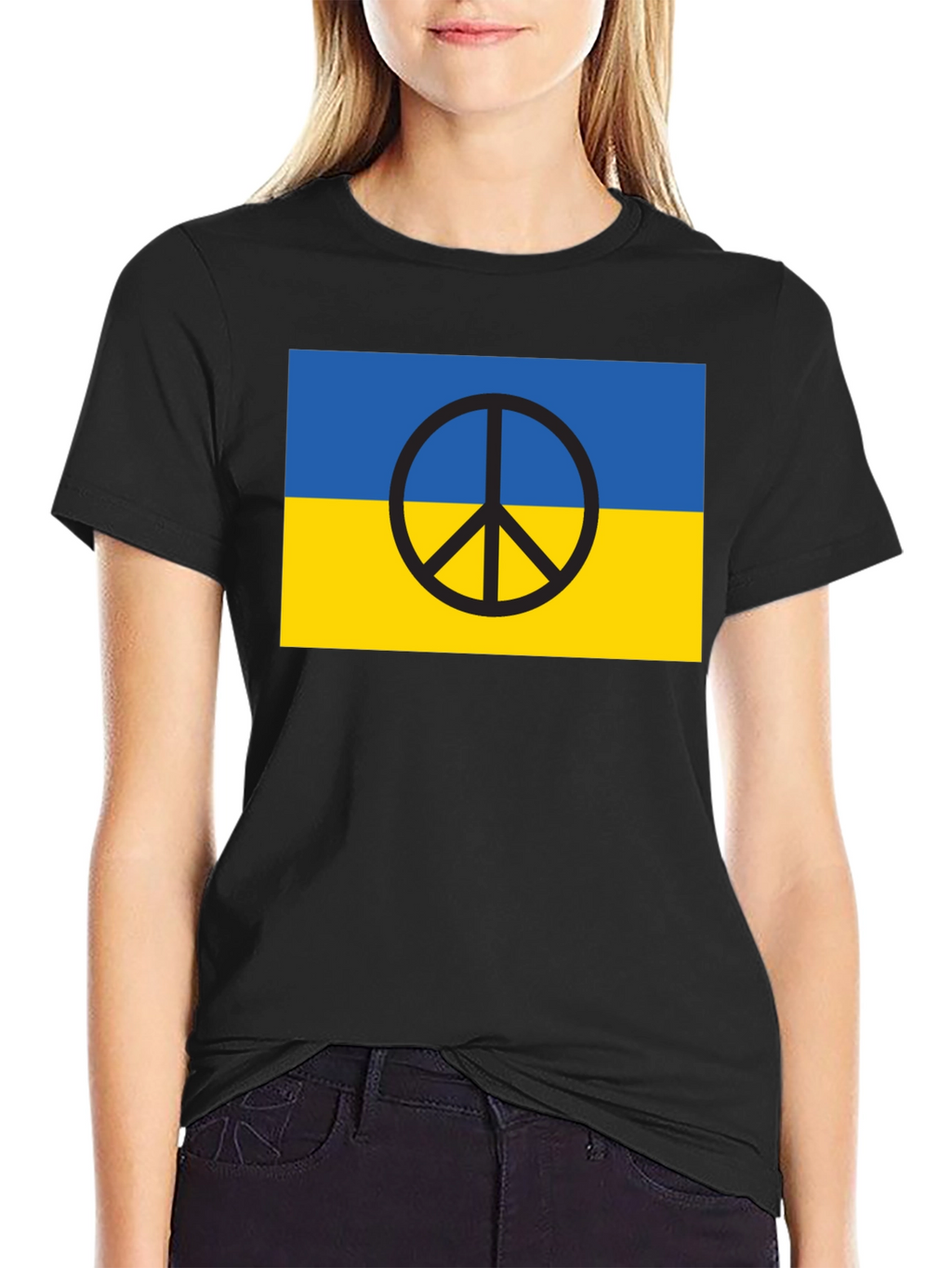 Ukraine Flag Peace Symbol T-Shirt