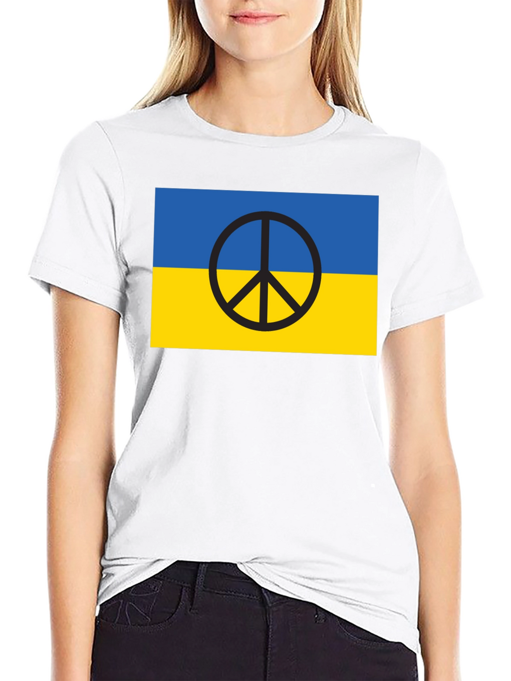 Ukraine Flag Peace Symbol T-Shirt