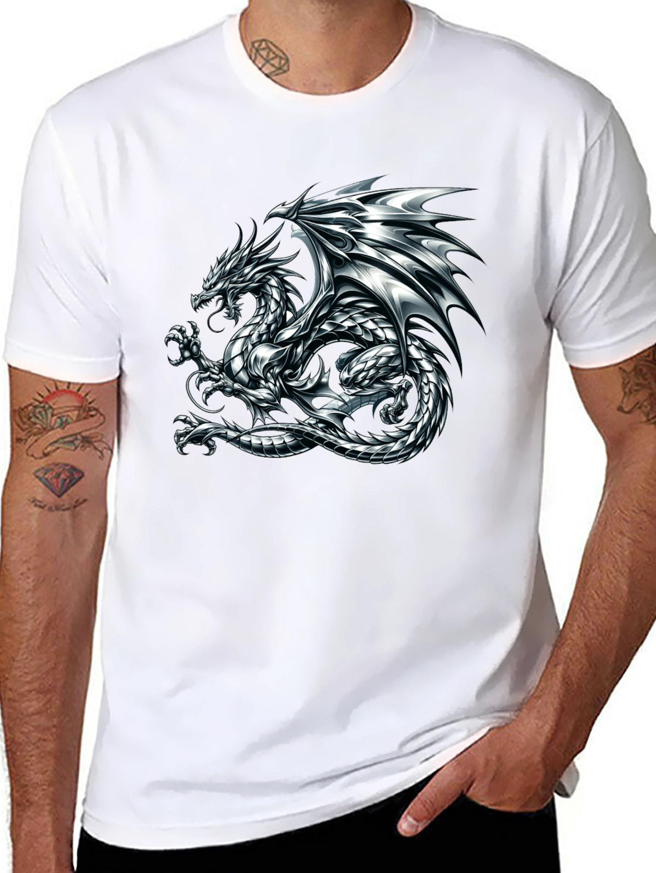 Dragon Graphic Print Mens T-Shirt