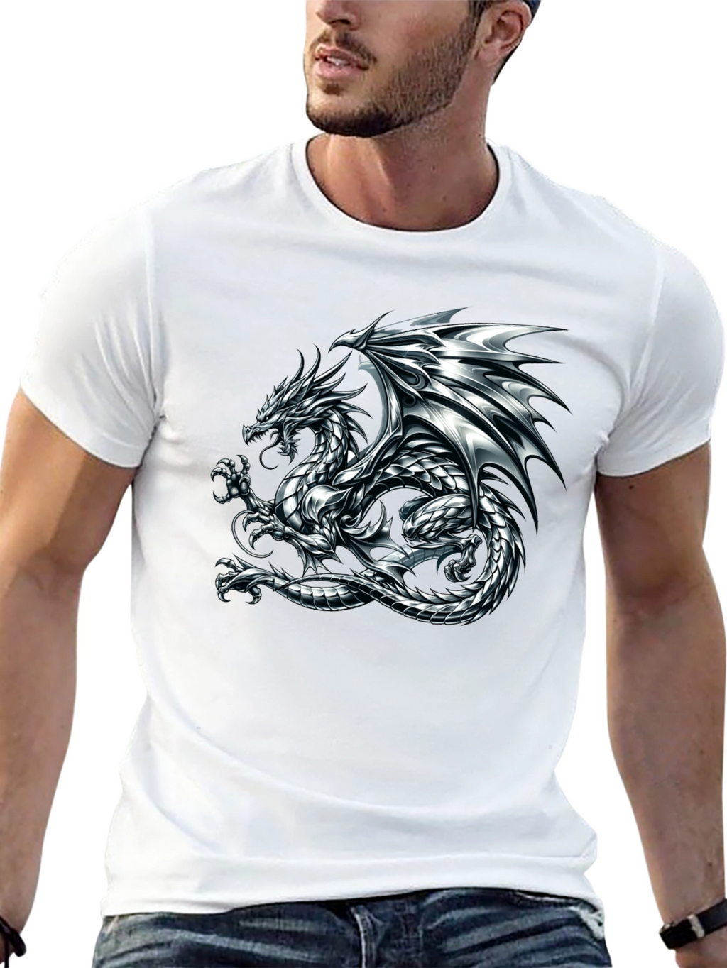 Dragon Graphic Print Mens T-Shirt