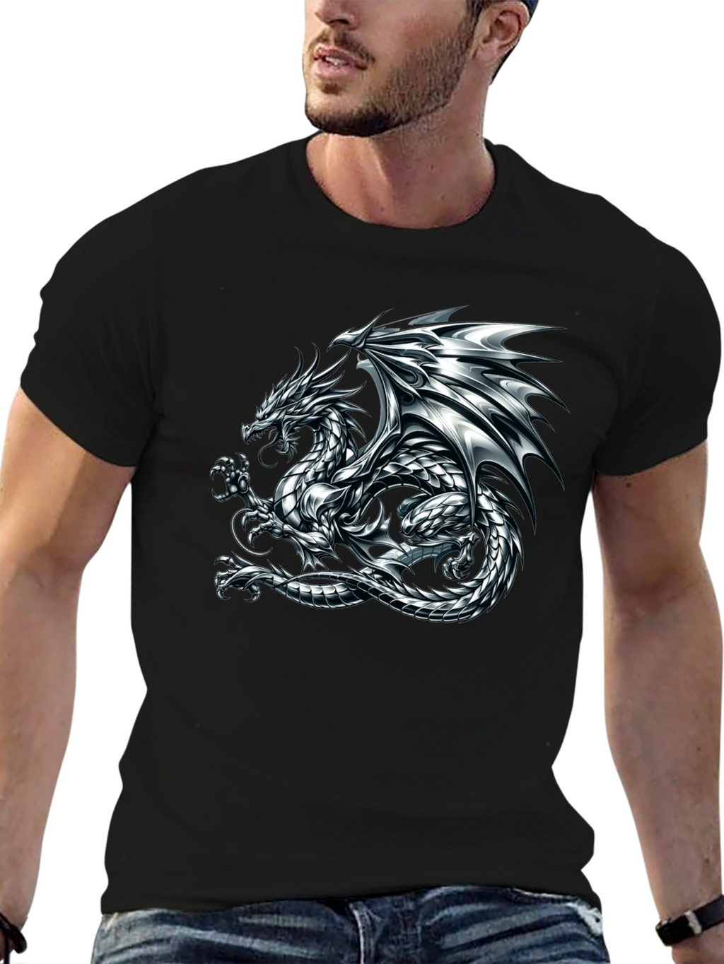 Dragon Graphic Print Mens T-Shirt