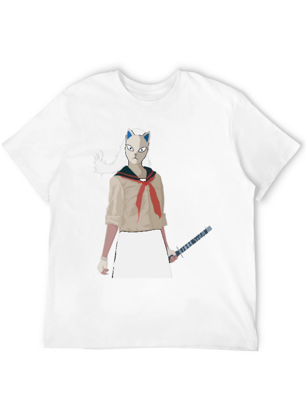 Anime Cat Mask Girl Sword T-Shirt