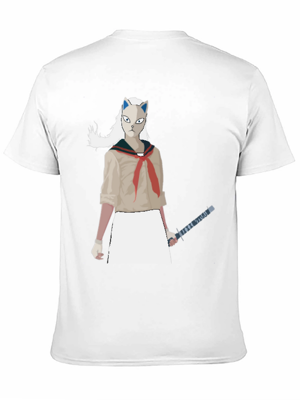 Anime Cat Mask Girl Sword T-Shirt