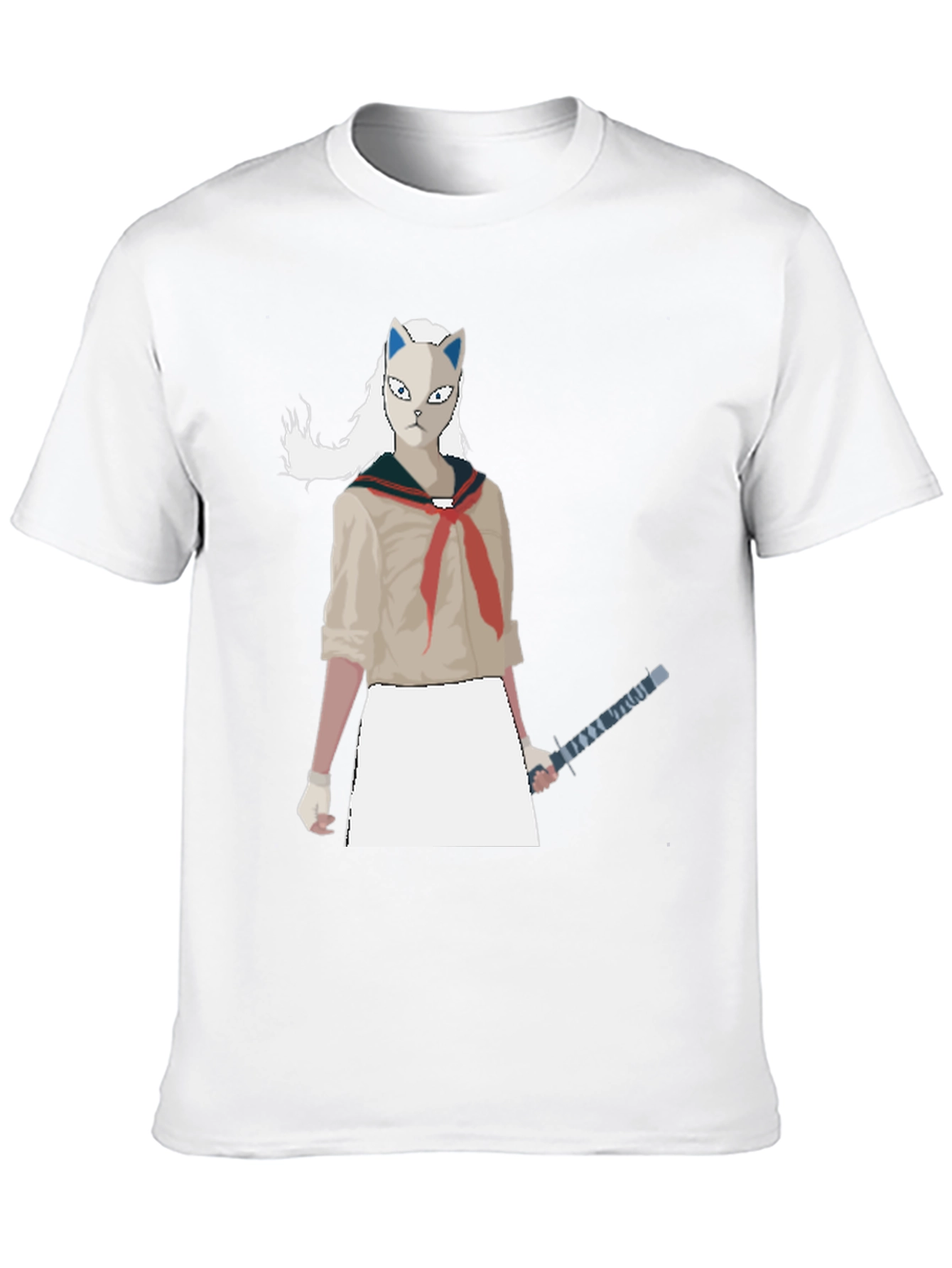 Anime Cat Mask Girl Sword T-Shirt