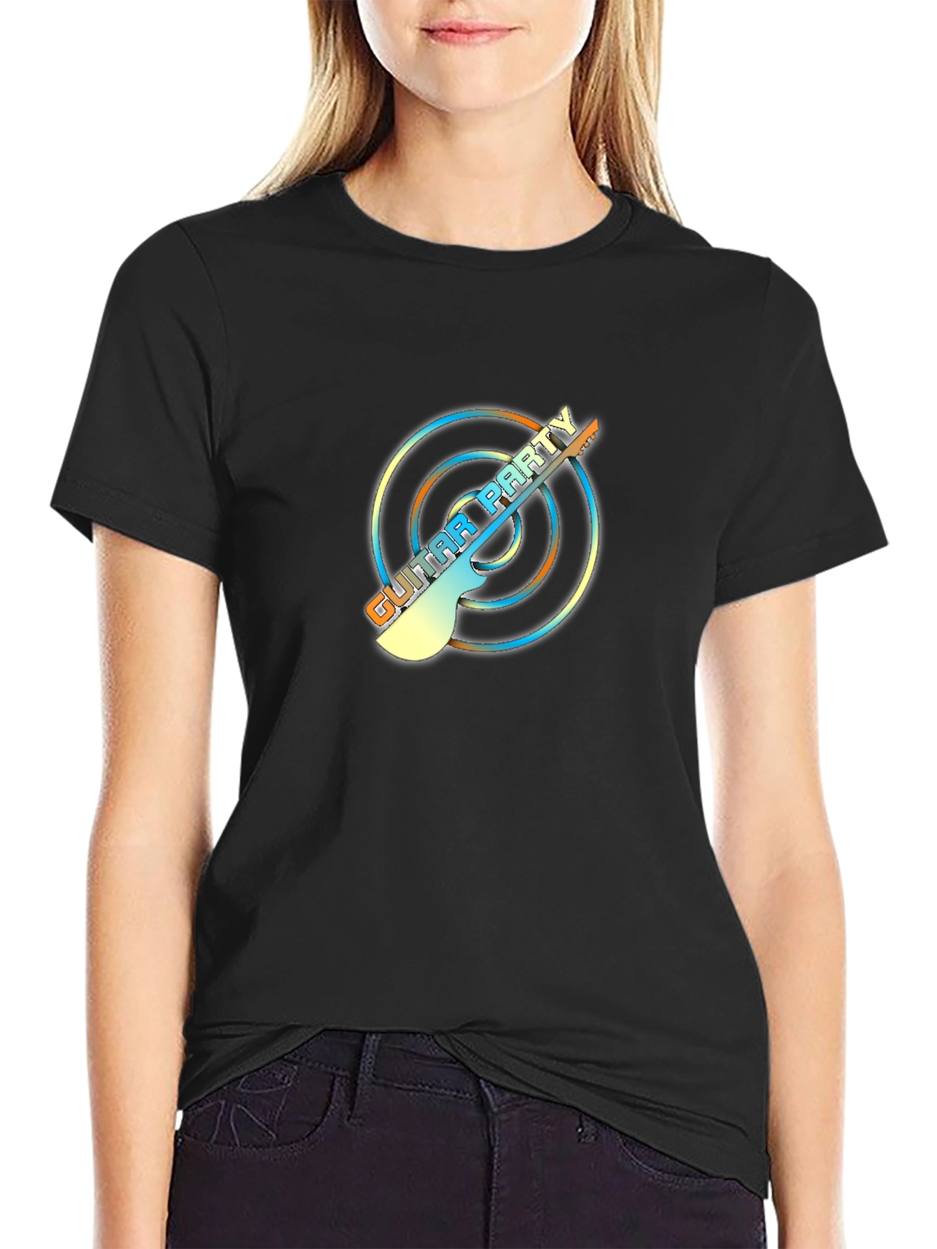 Guitar Party Graphic Tee - Black Unisex T-Shirt