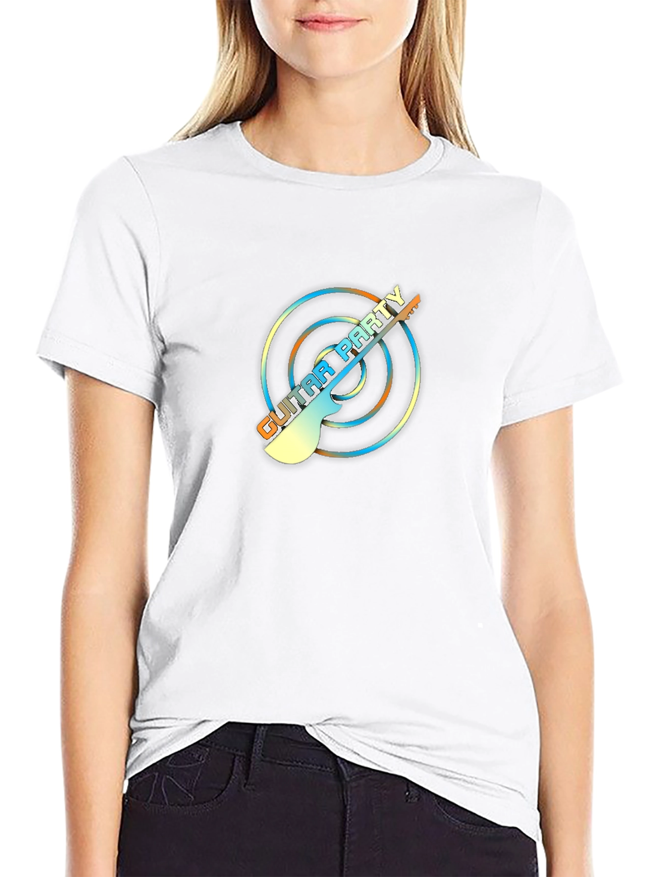 Guitar Party Graphic Tee - Black Unisex T-Shirt