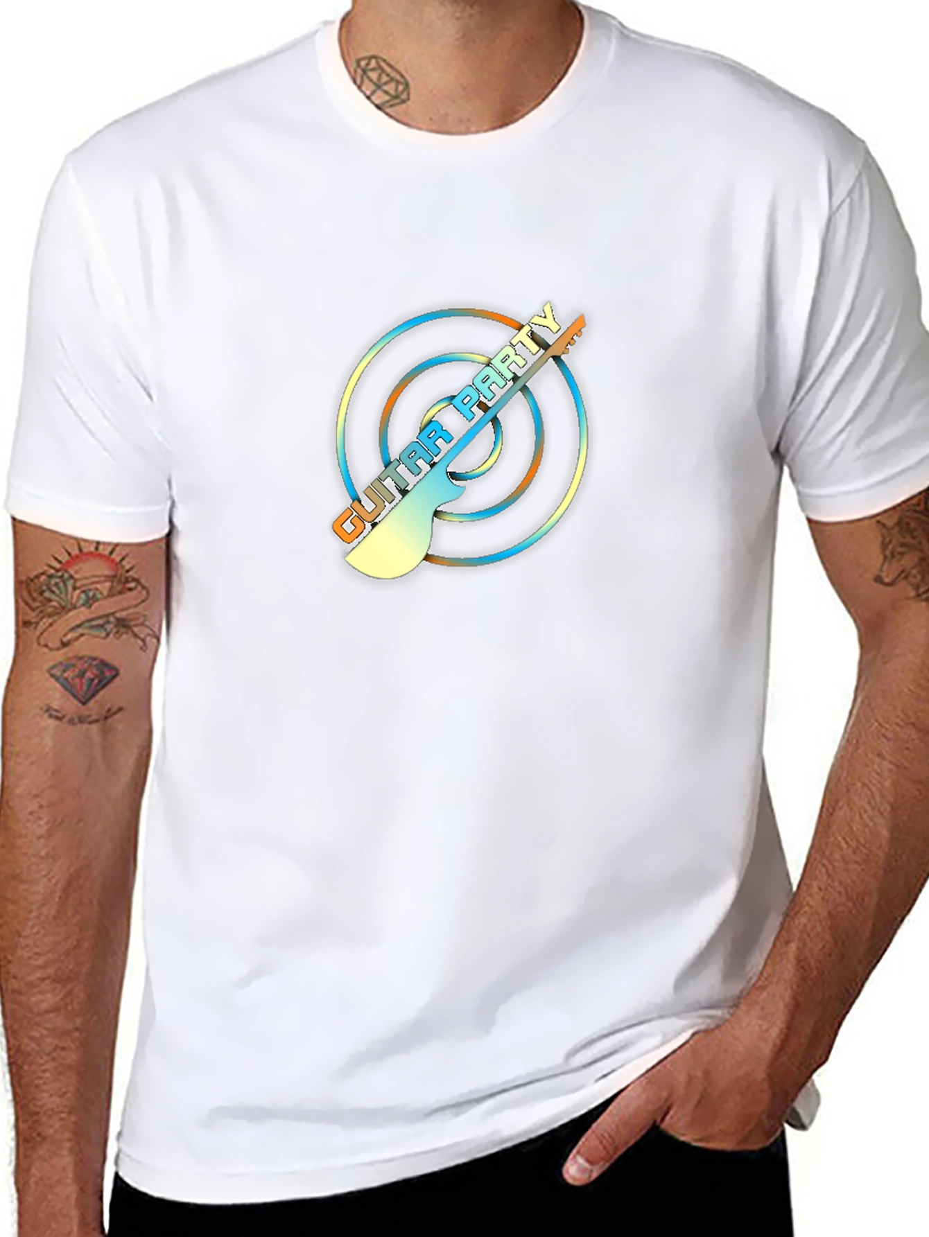 Guitar Party Graphic Tee - Black Unisex T-Shirt