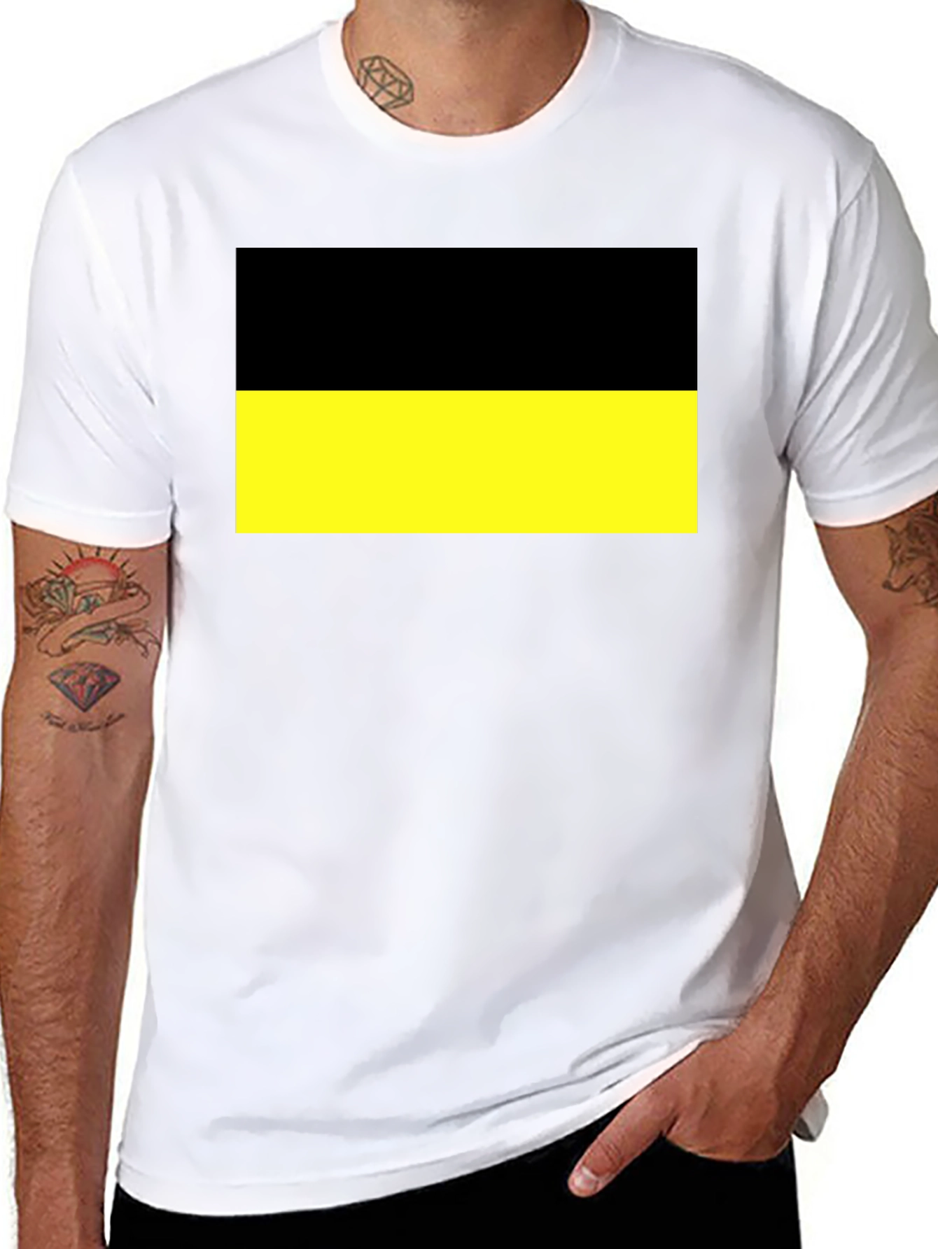 Black and Yellow Flag Graphic T-Shirt