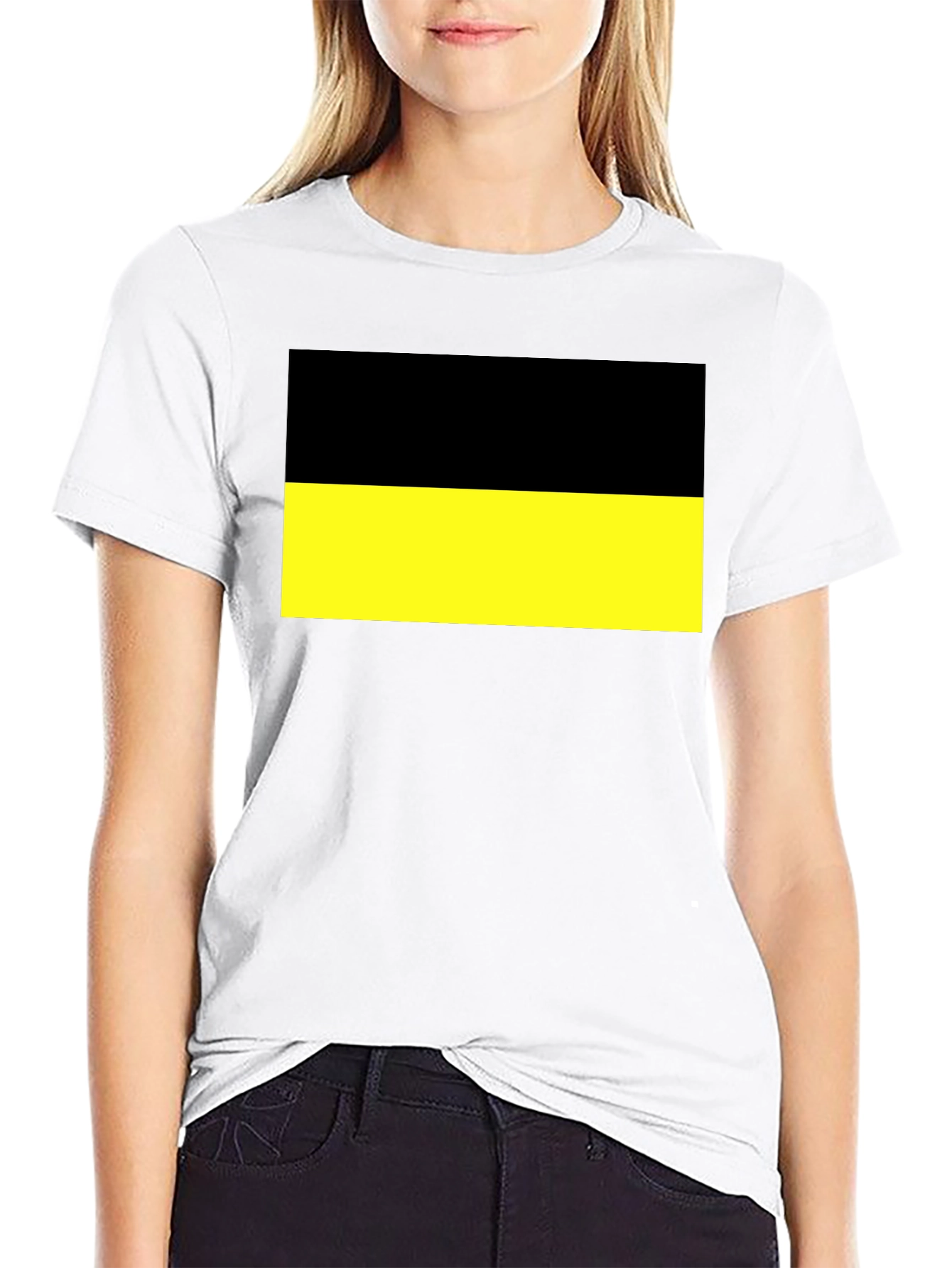 Black and Yellow Flag Graphic T-Shirt