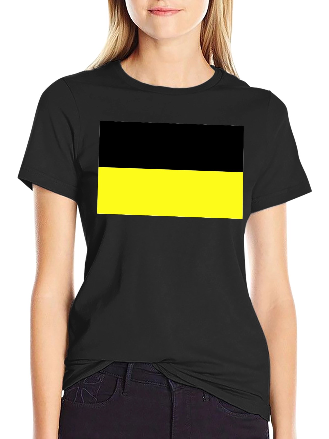 Black and Yellow Flag Graphic T-Shirt