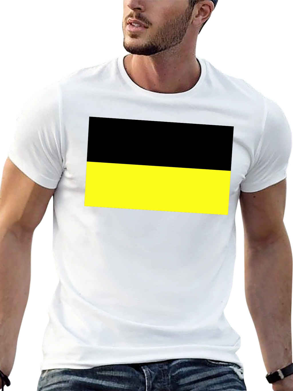 Black and Yellow Flag Graphic T-Shirt