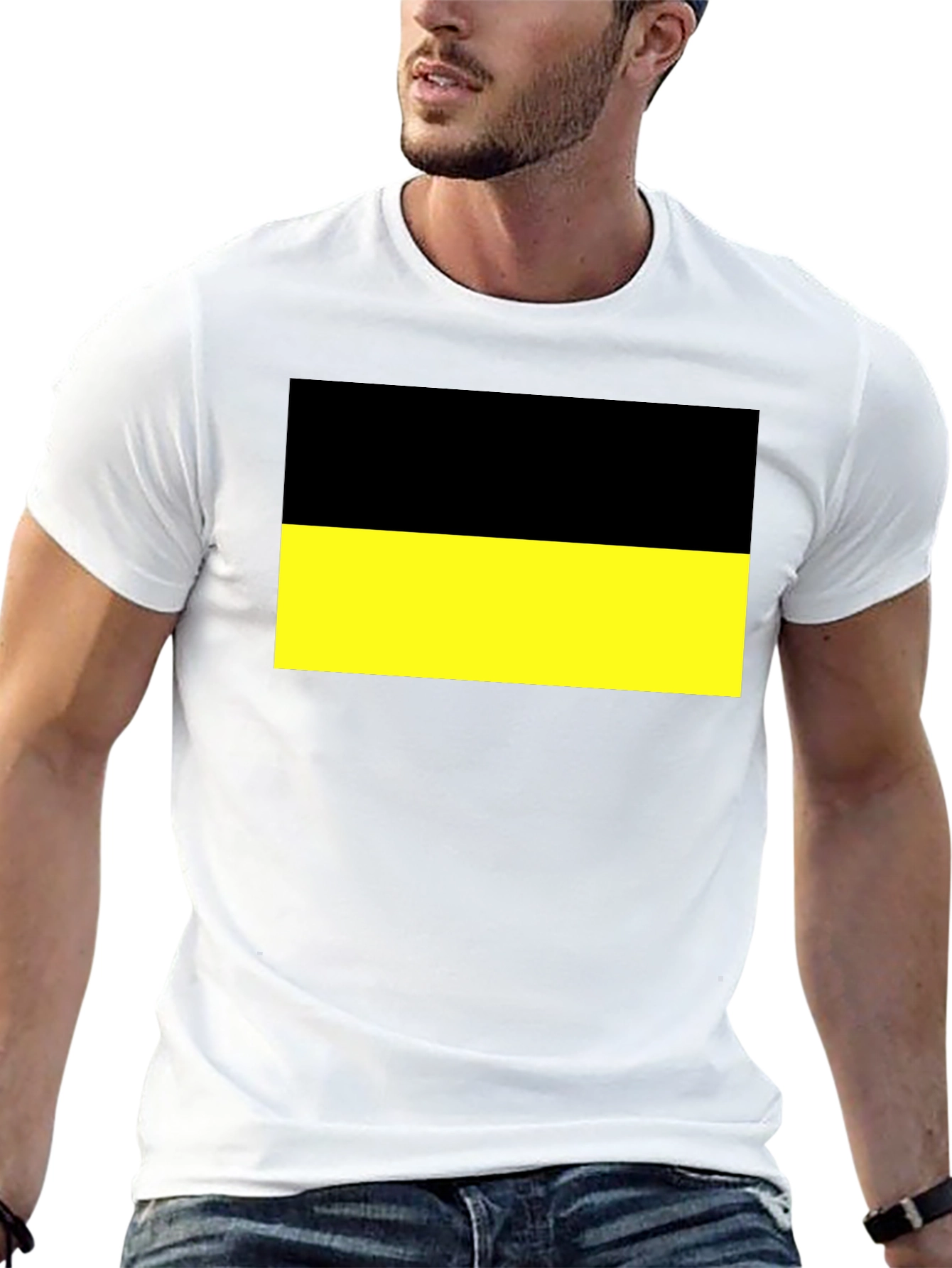 Black and Yellow Flag Graphic T-Shirt