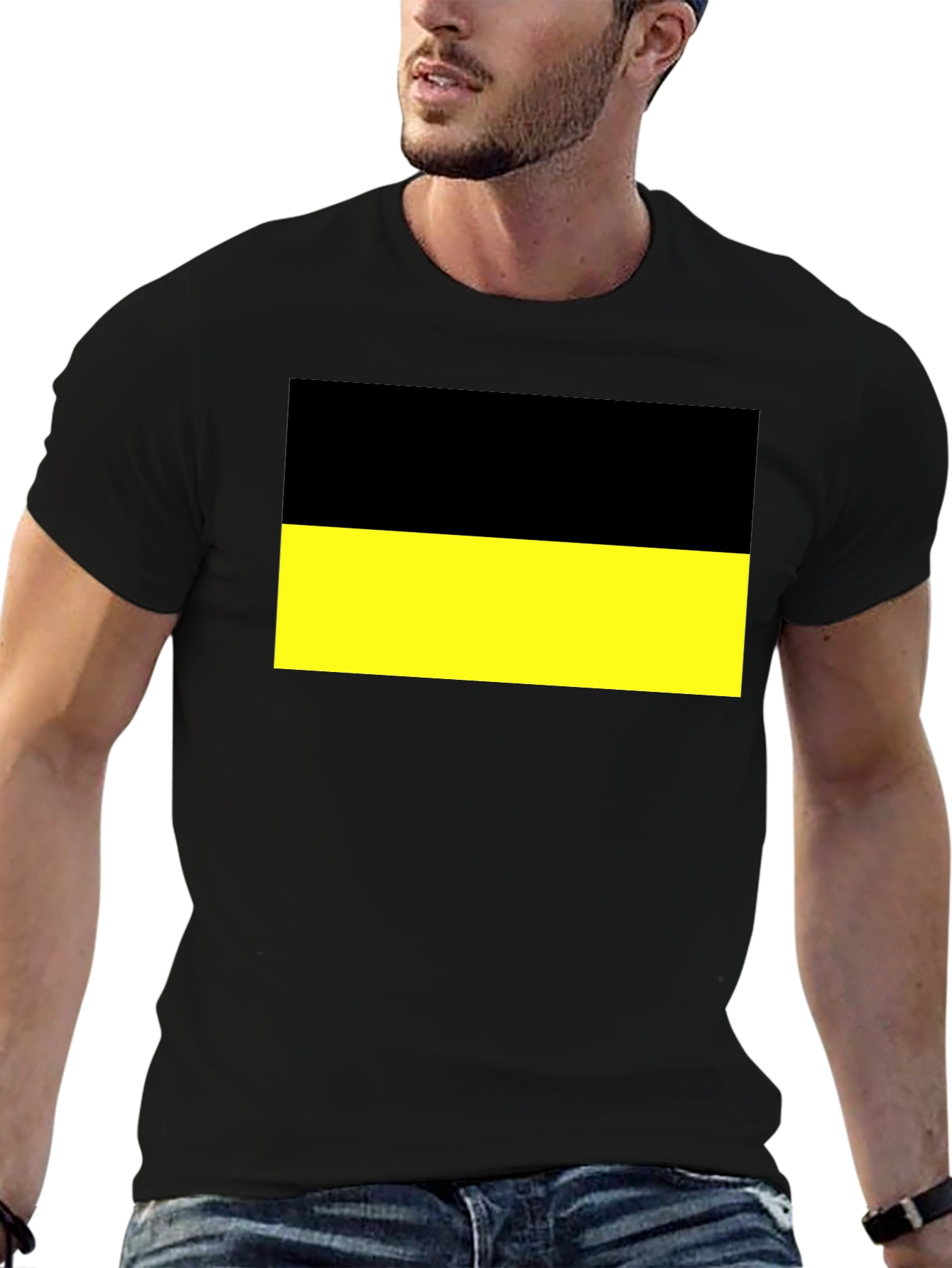 Black and Yellow Flag Graphic T-Shirt
