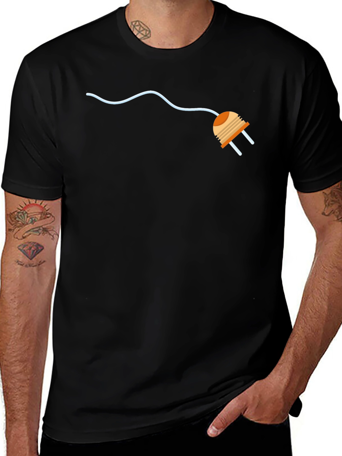 Electric Plug Graphic Tee - Modern Style