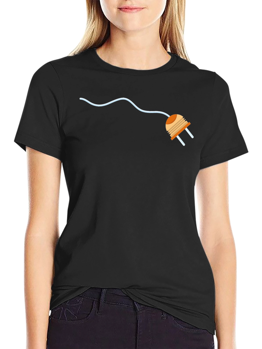 Electric Plug Graphic Tee - Modern Style