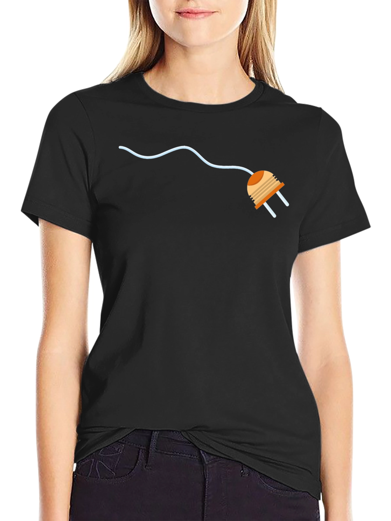 Electric Plug Graphic Tee - Modern Style