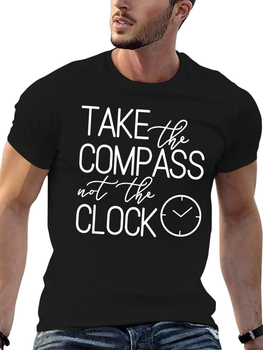 Take The Compass Tee - Inspirational Black T-Shirt