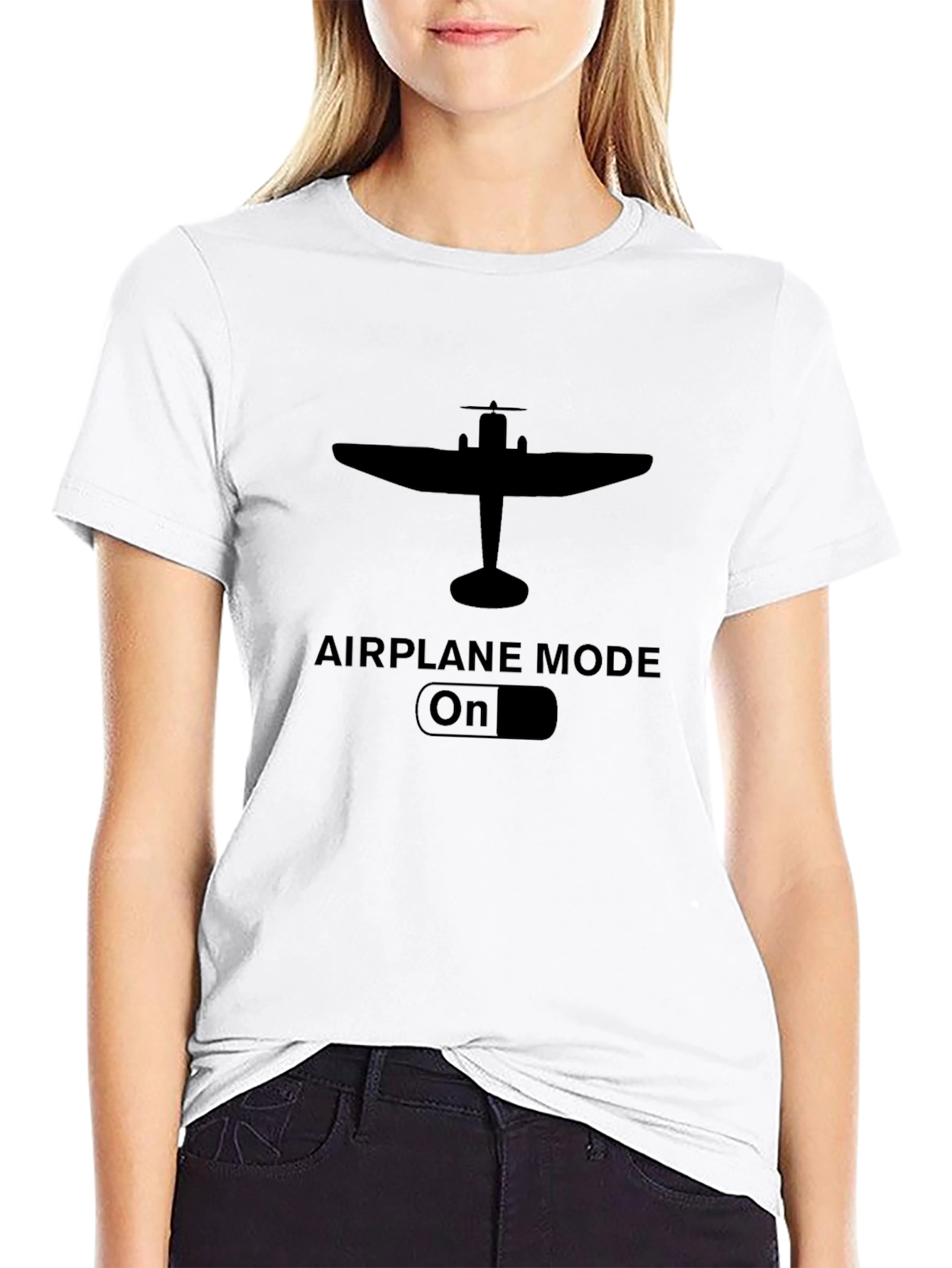 Airplane Mode On Black Graphic Tee