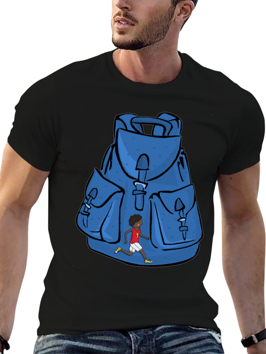 Graphic Print Backpack T-Shirt