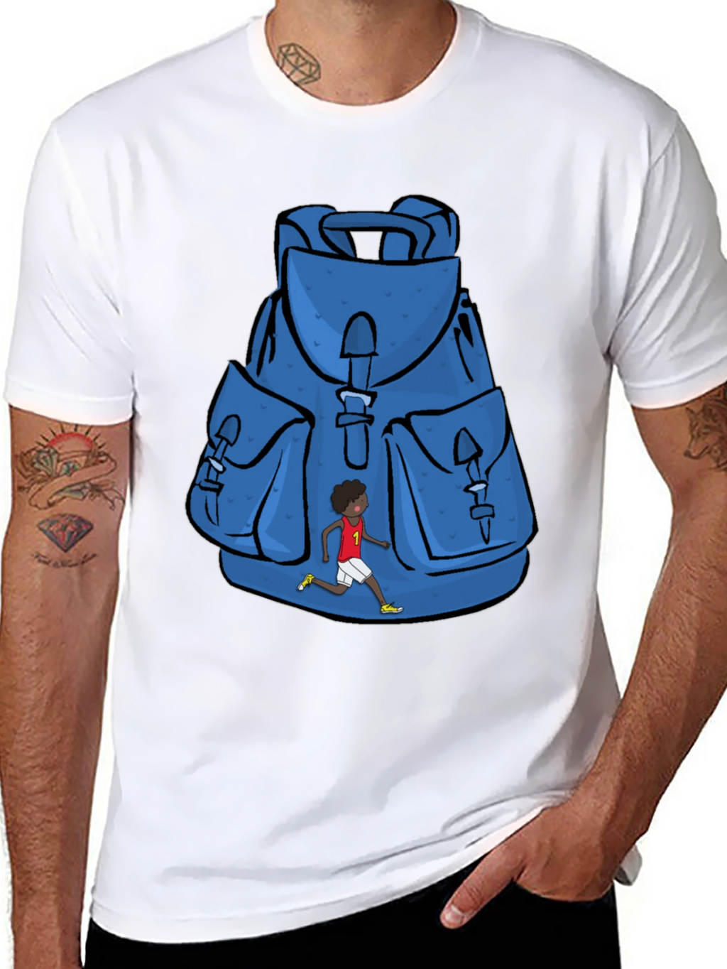 Graphic Print Backpack T-Shirt
