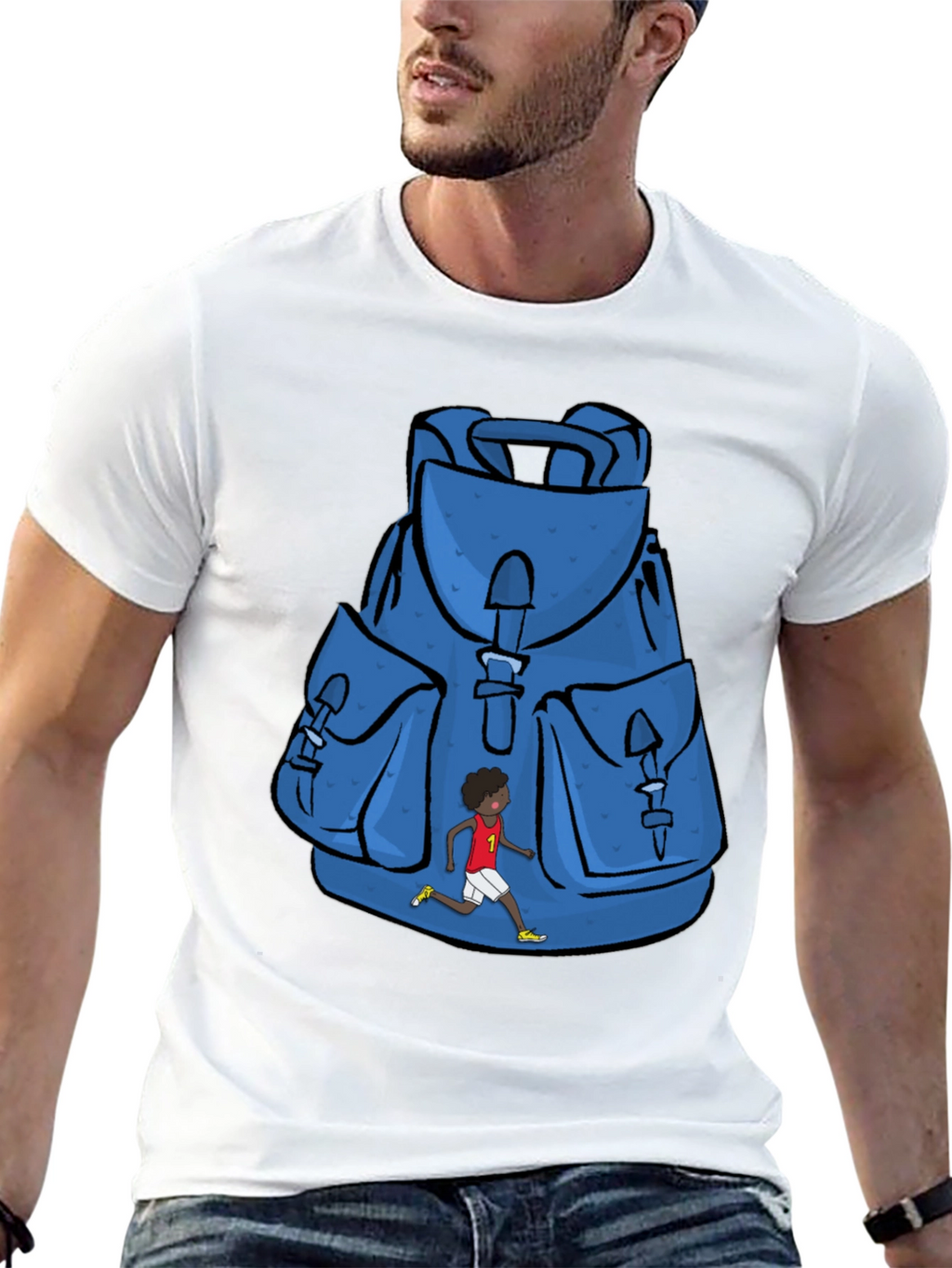 Graphic Print Backpack T-Shirt